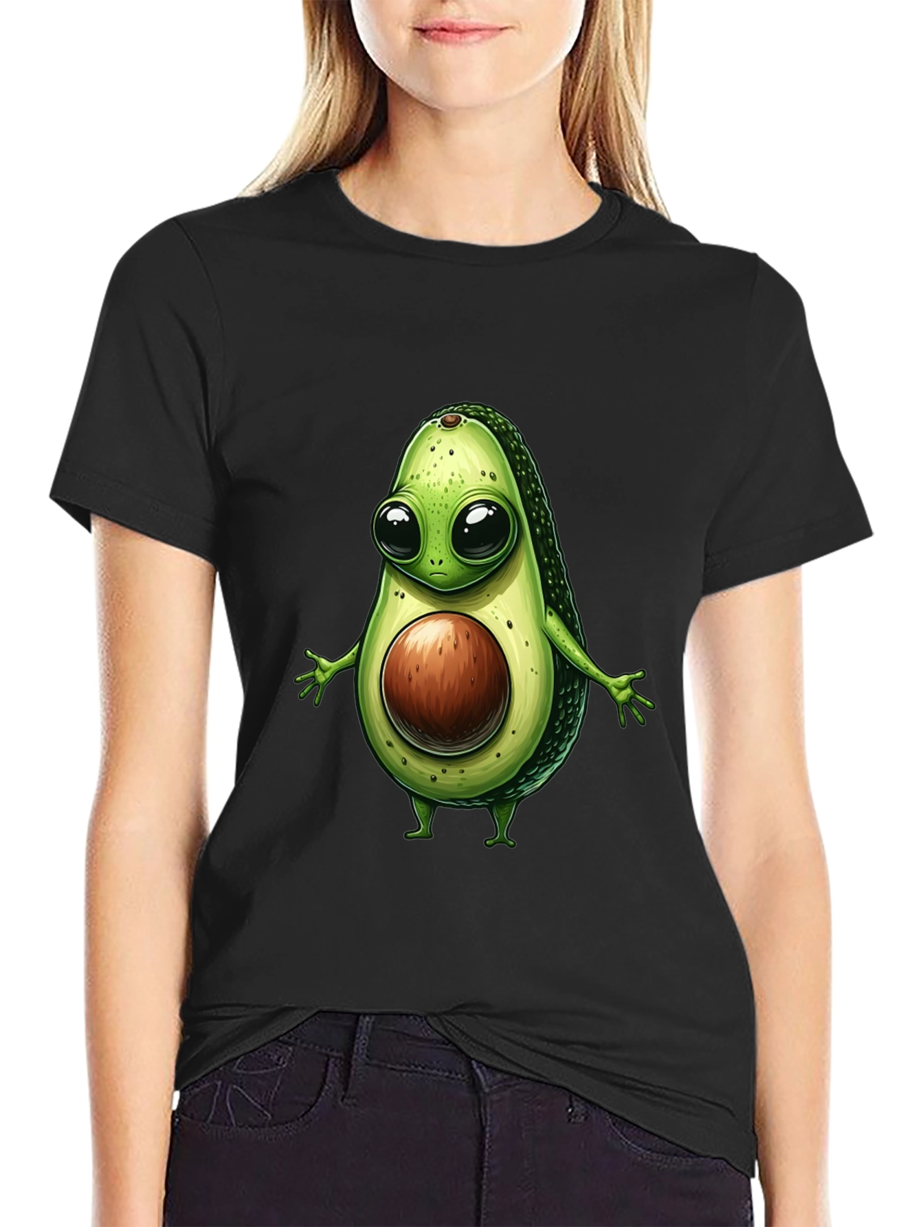 Avocado Cartoon Graphic T-Shirt