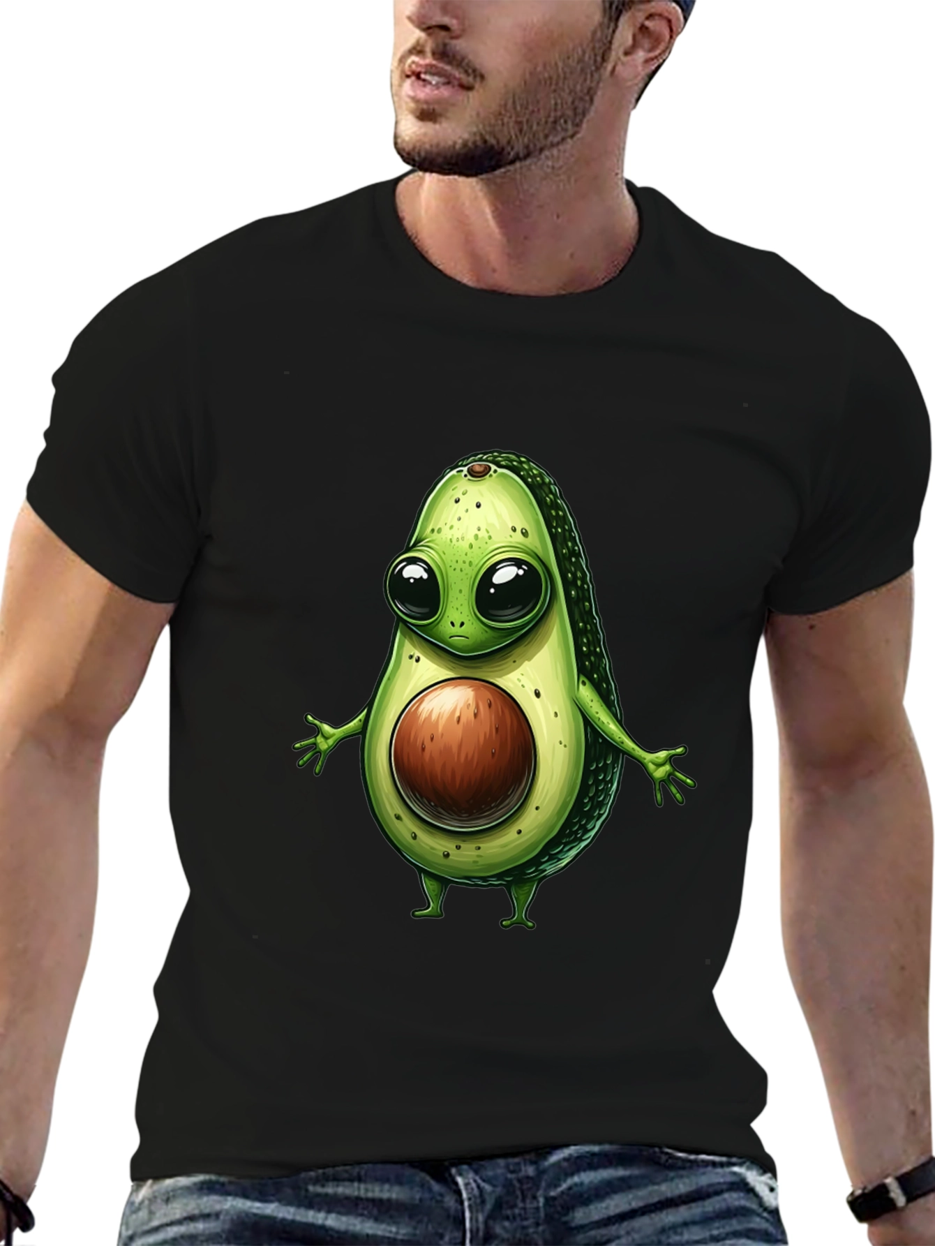 Avocado Cartoon Graphic T-Shirt