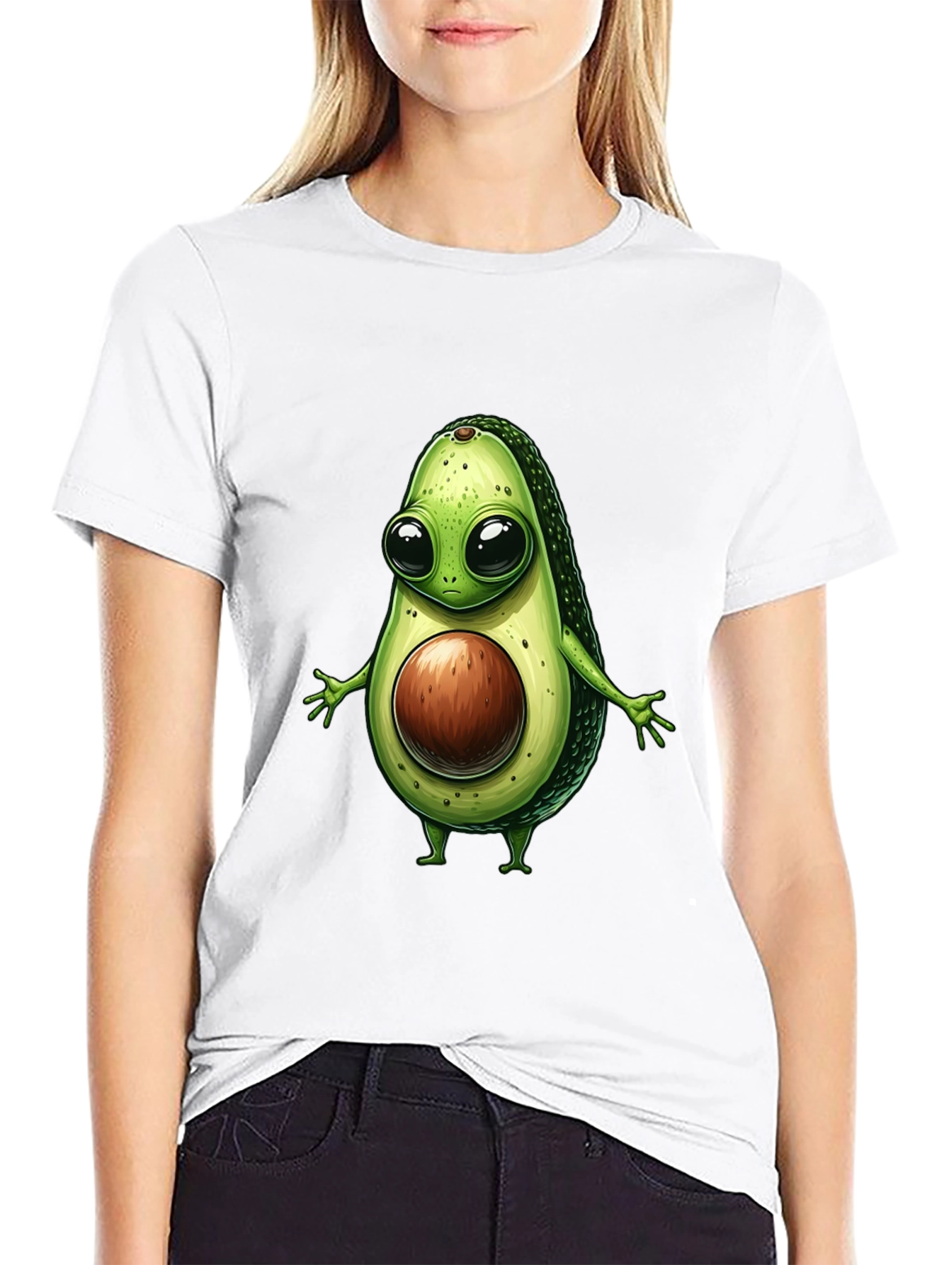 Avocado Cartoon Graphic T-Shirt