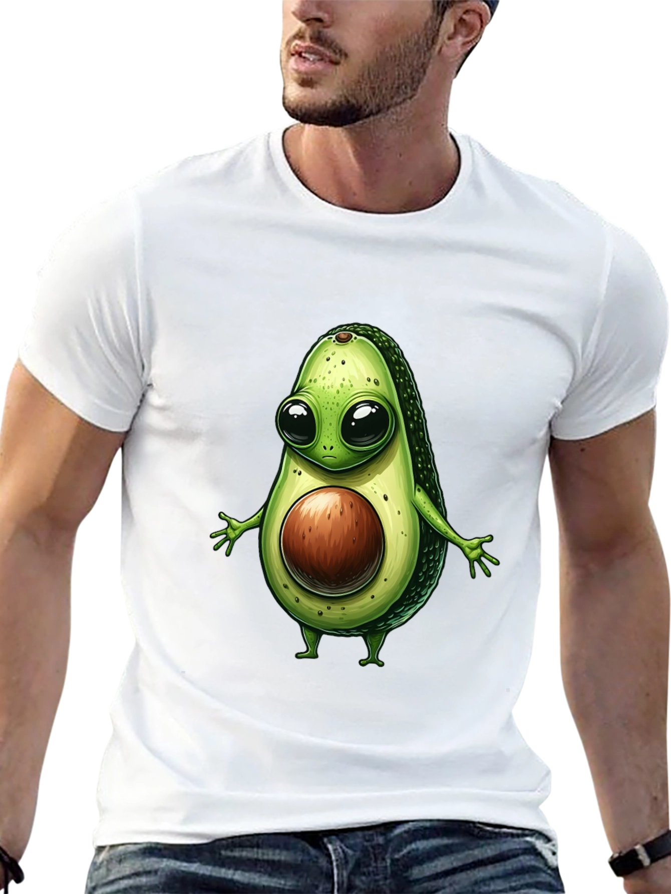 Avocado Cartoon Graphic T-Shirt