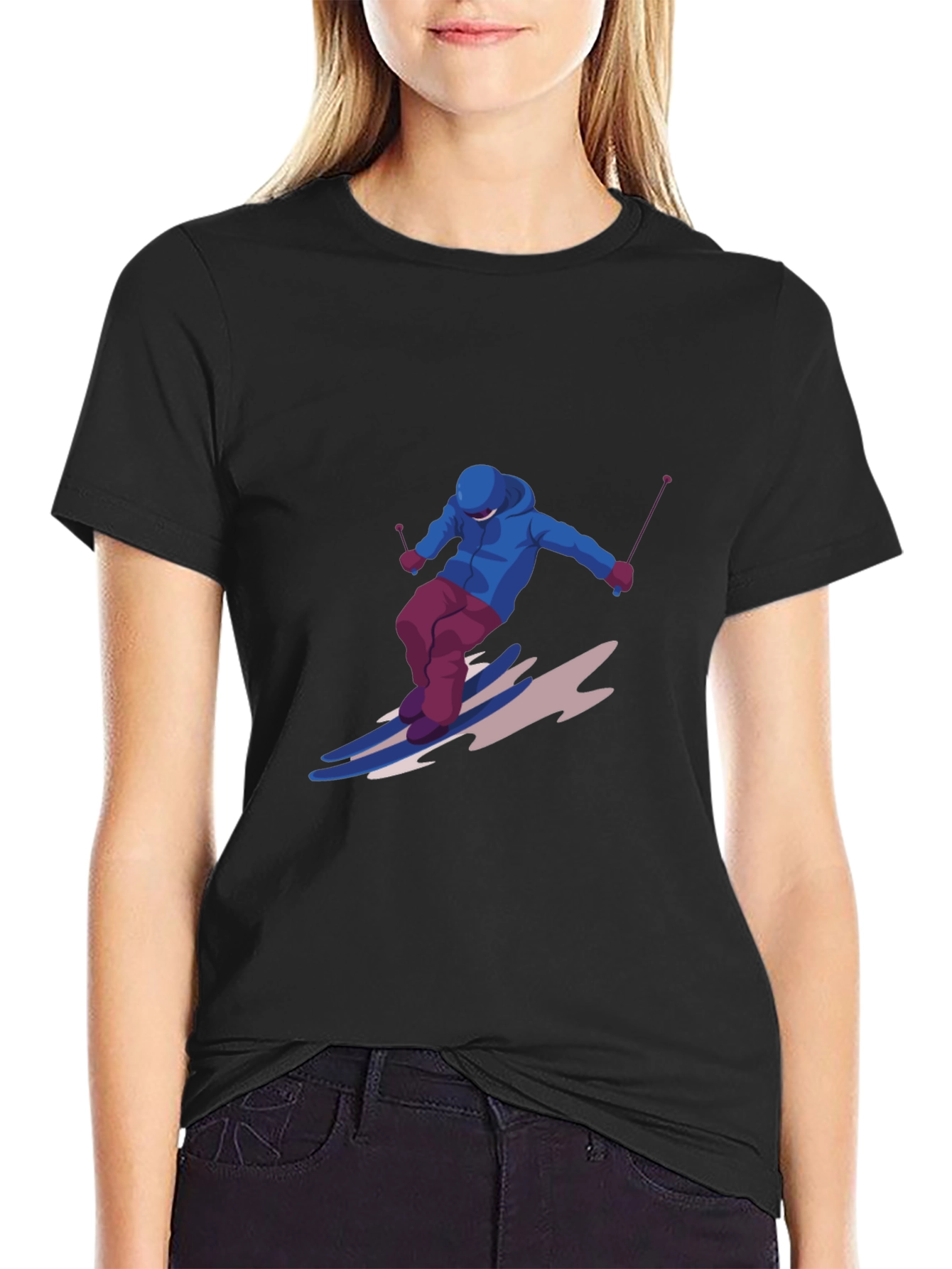 Cool Skiing Graphic T-Shirt