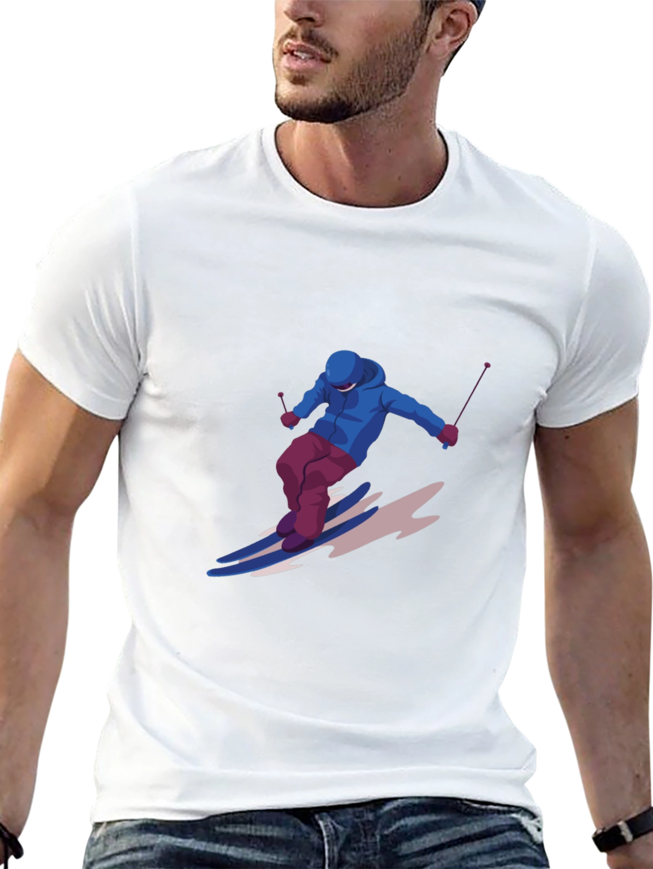 Cool Skiing Graphic T-Shirt