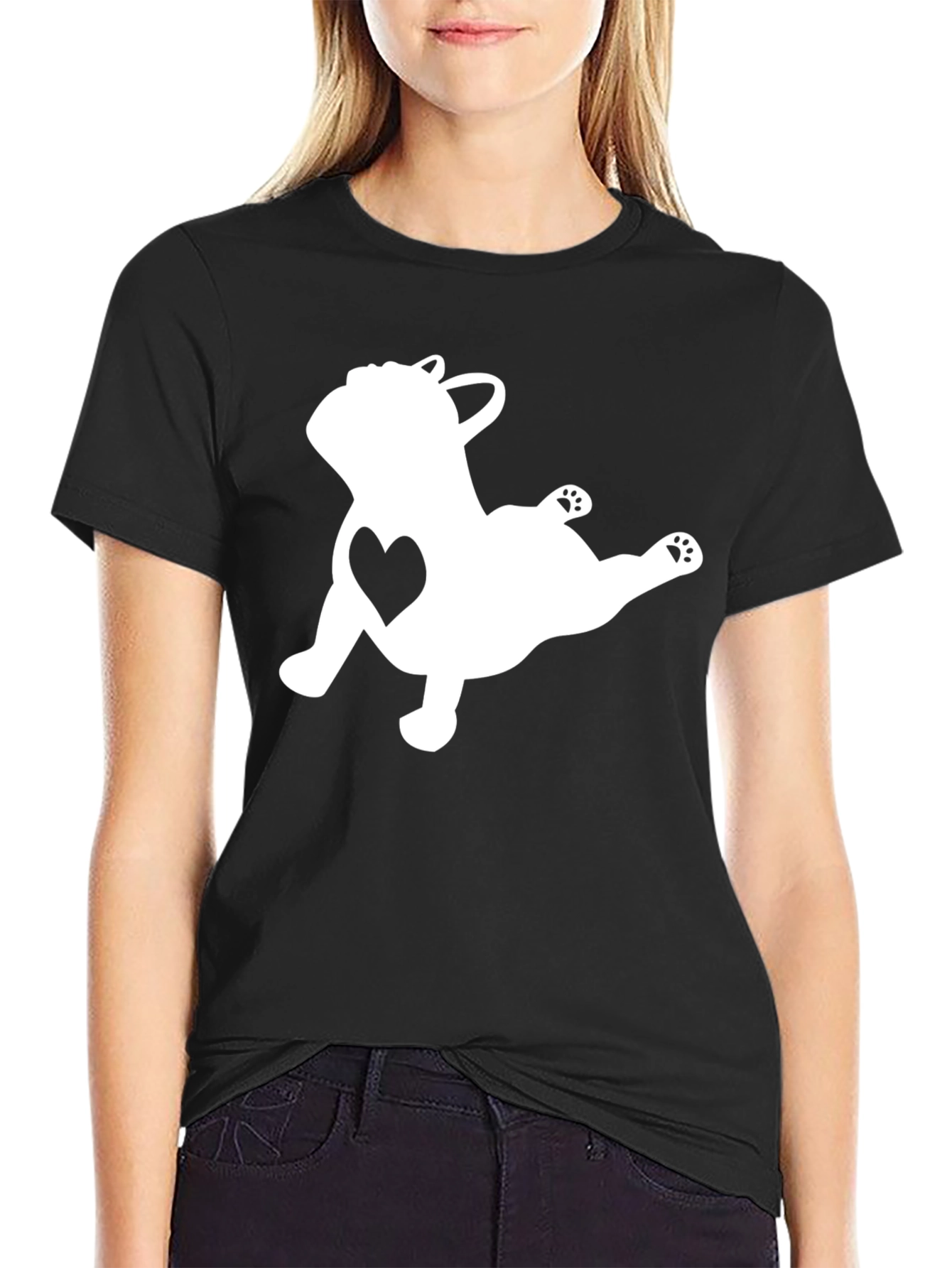 Cute French Bulldog Heart T-Shirt - Relaxed Fit