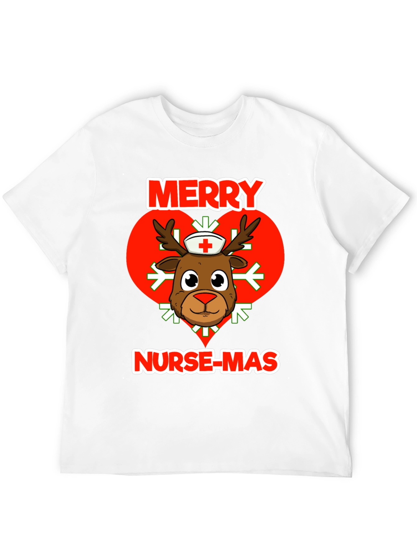 Merry Nurse-Mas T-Shirt: Reindeer Nurse Christmas Tee