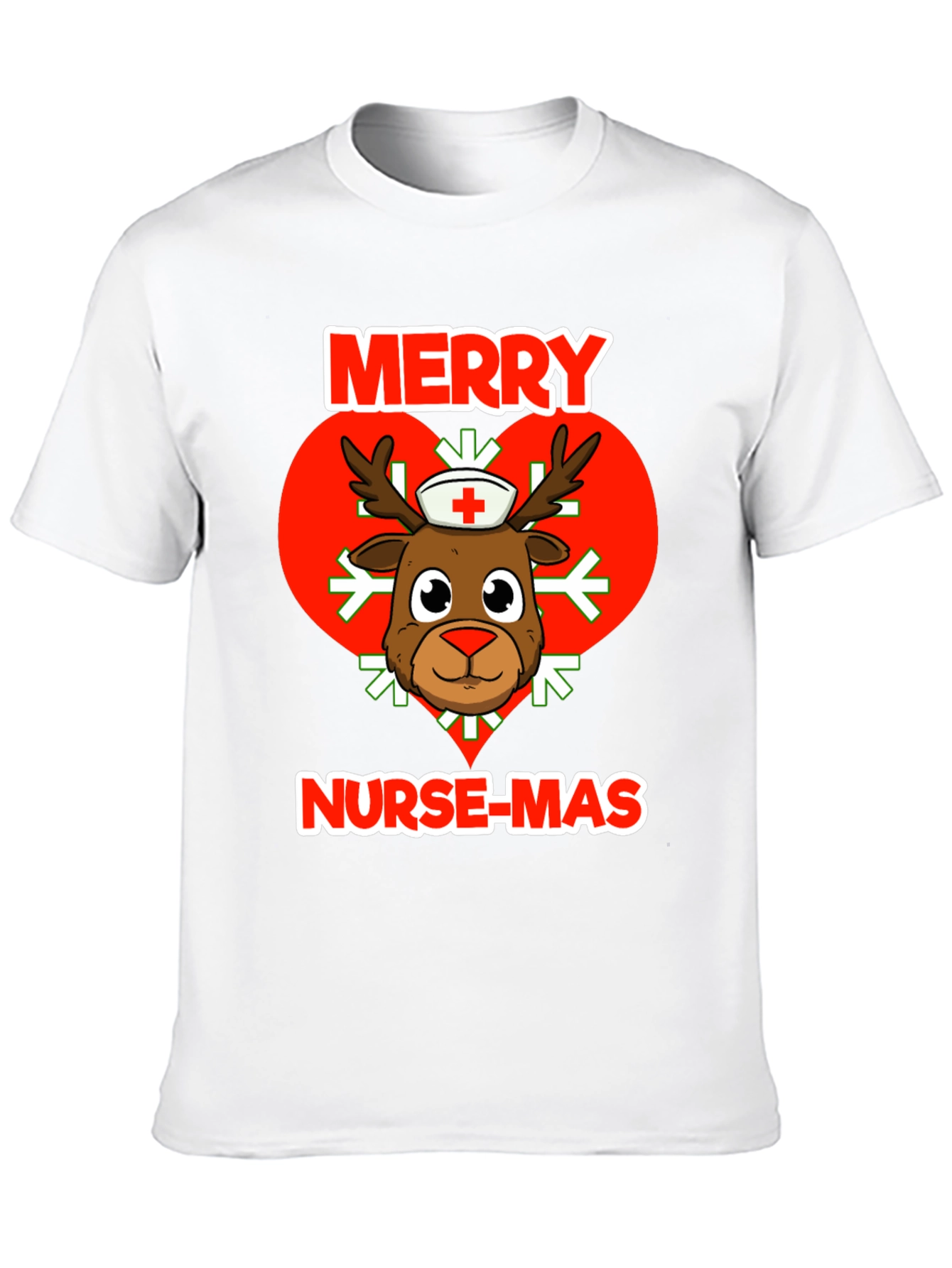 Merry Nurse-Mas T-Shirt: Reindeer Nurse Christmas Tee