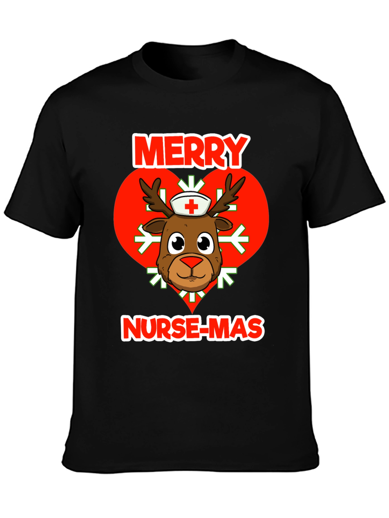 Merry Nurse-Mas T-Shirt: Reindeer Nurse Christmas Tee