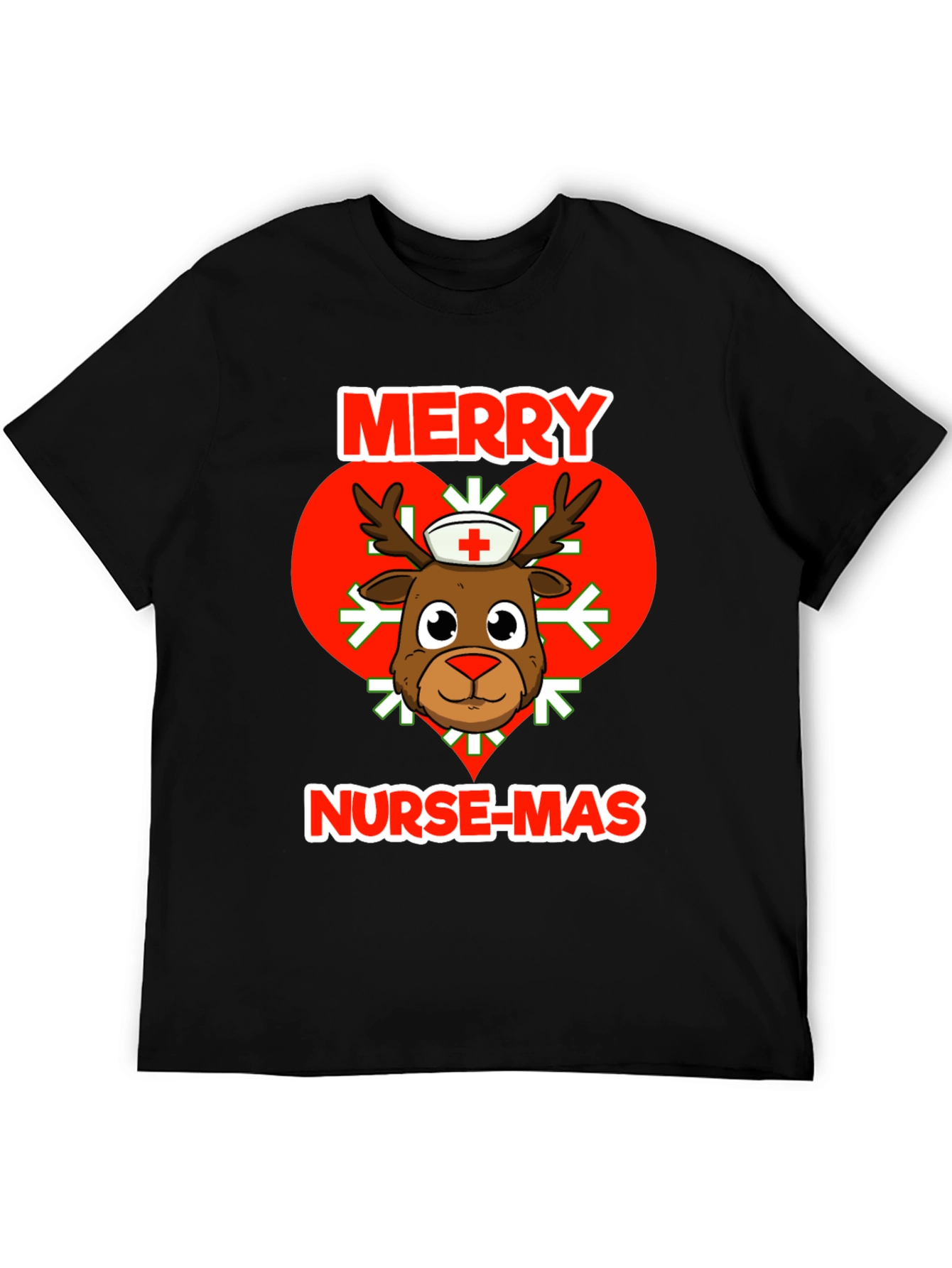 Merry Nurse-Mas T-Shirt: Reindeer Nurse Christmas Tee
