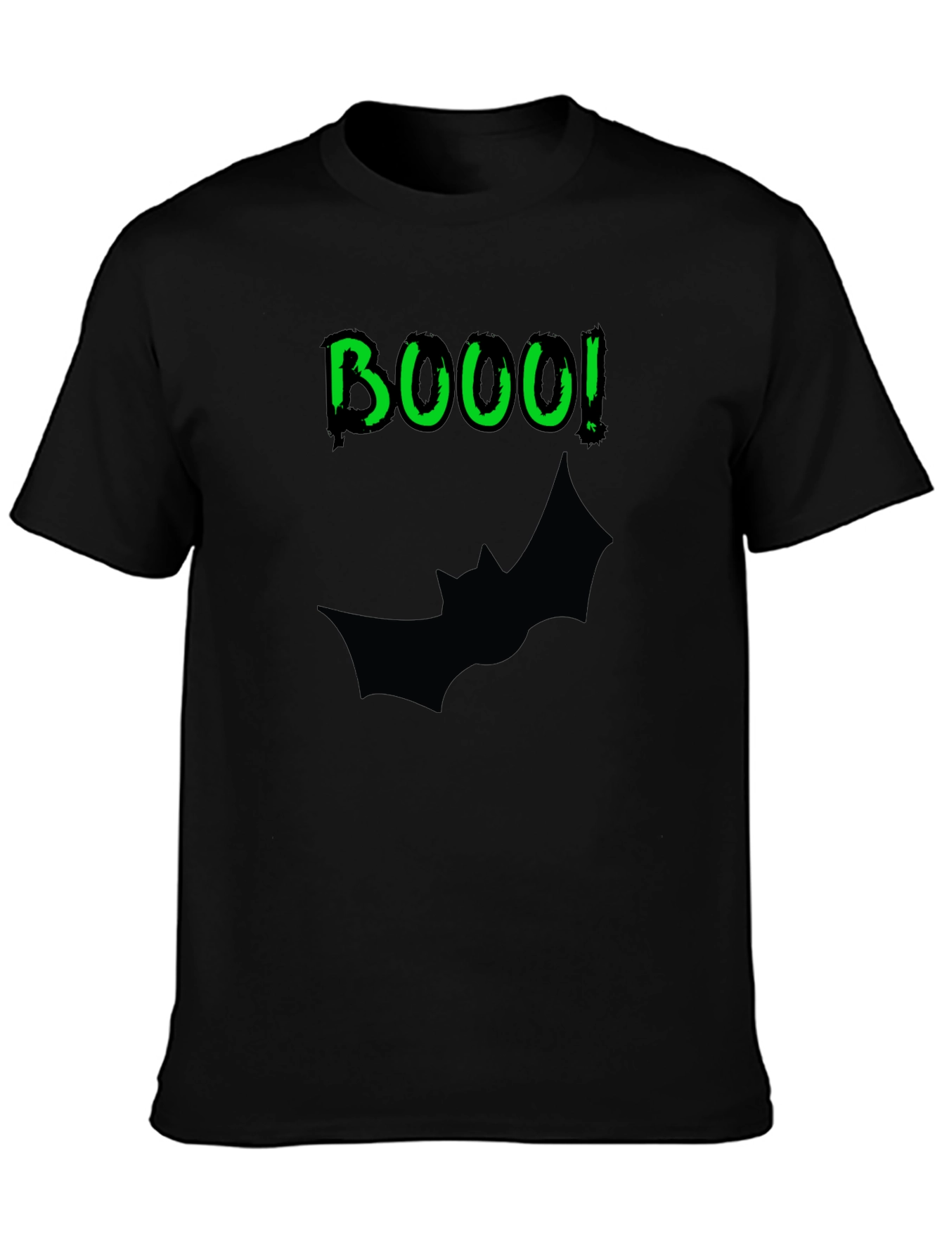 BOOO! Bat Halloween Mens Black T-Shirt