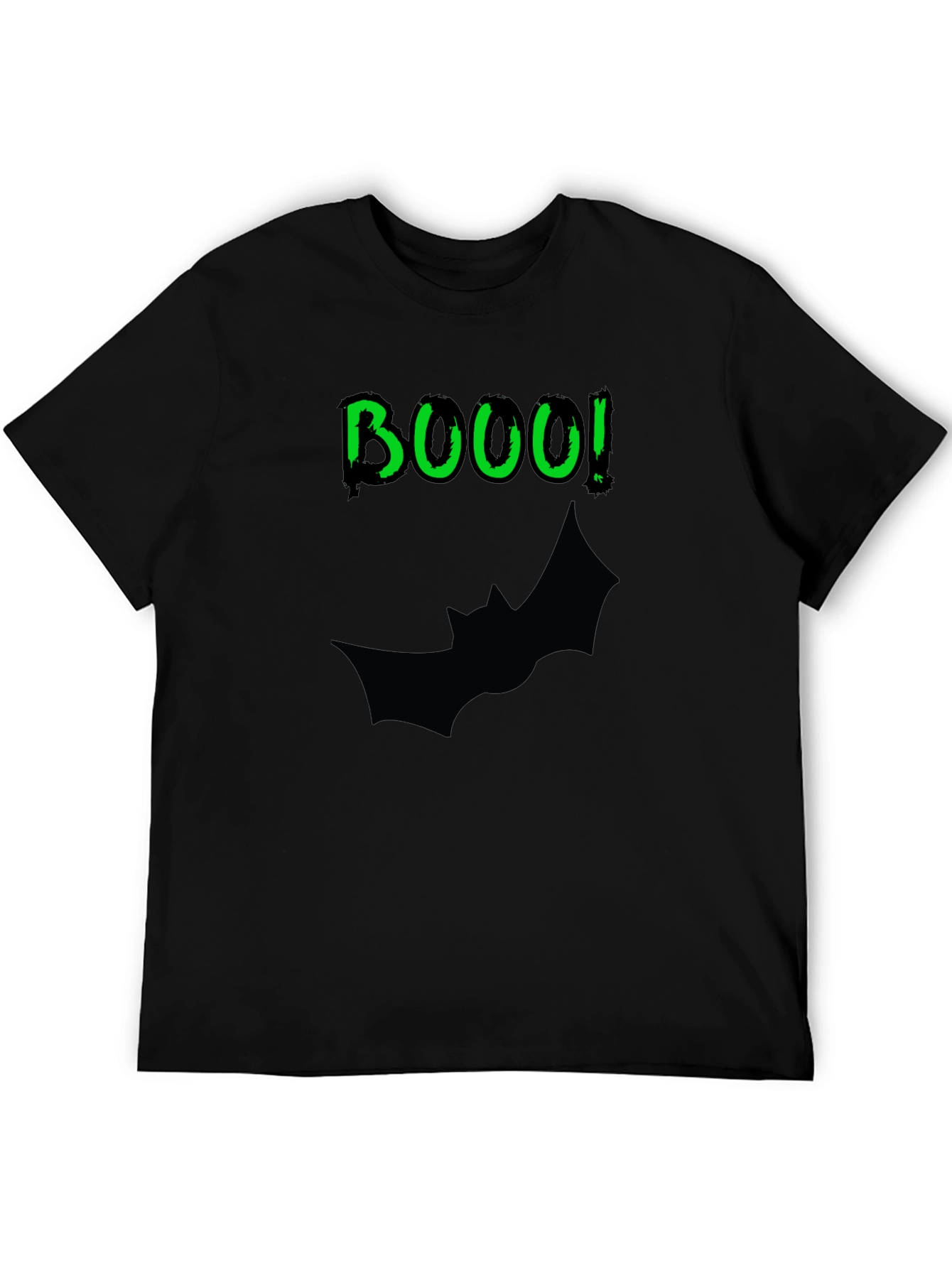 BOOO! Bat Halloween Mens Black T-Shirt
