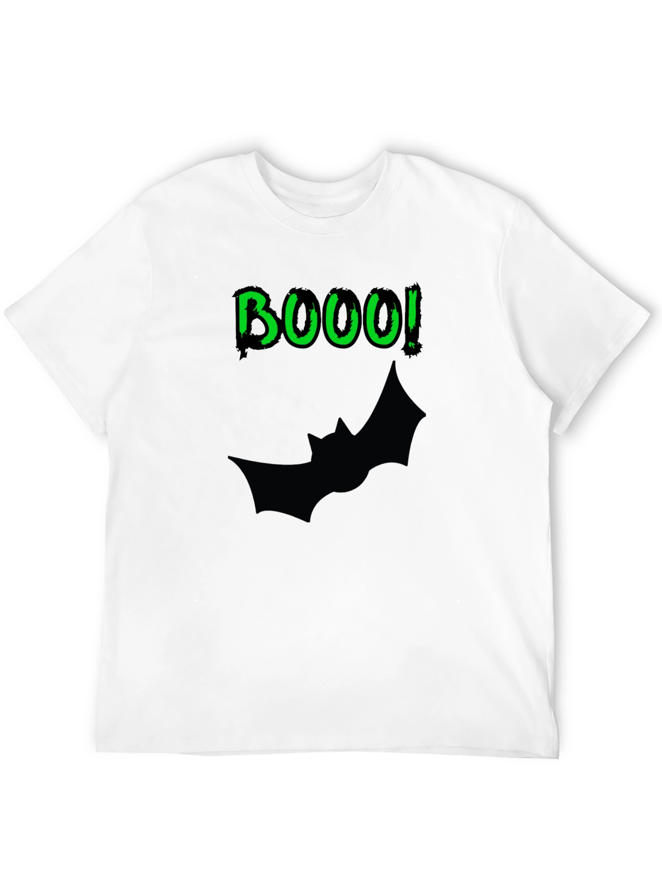 BOOO! Bat Halloween Mens Black T-Shirt