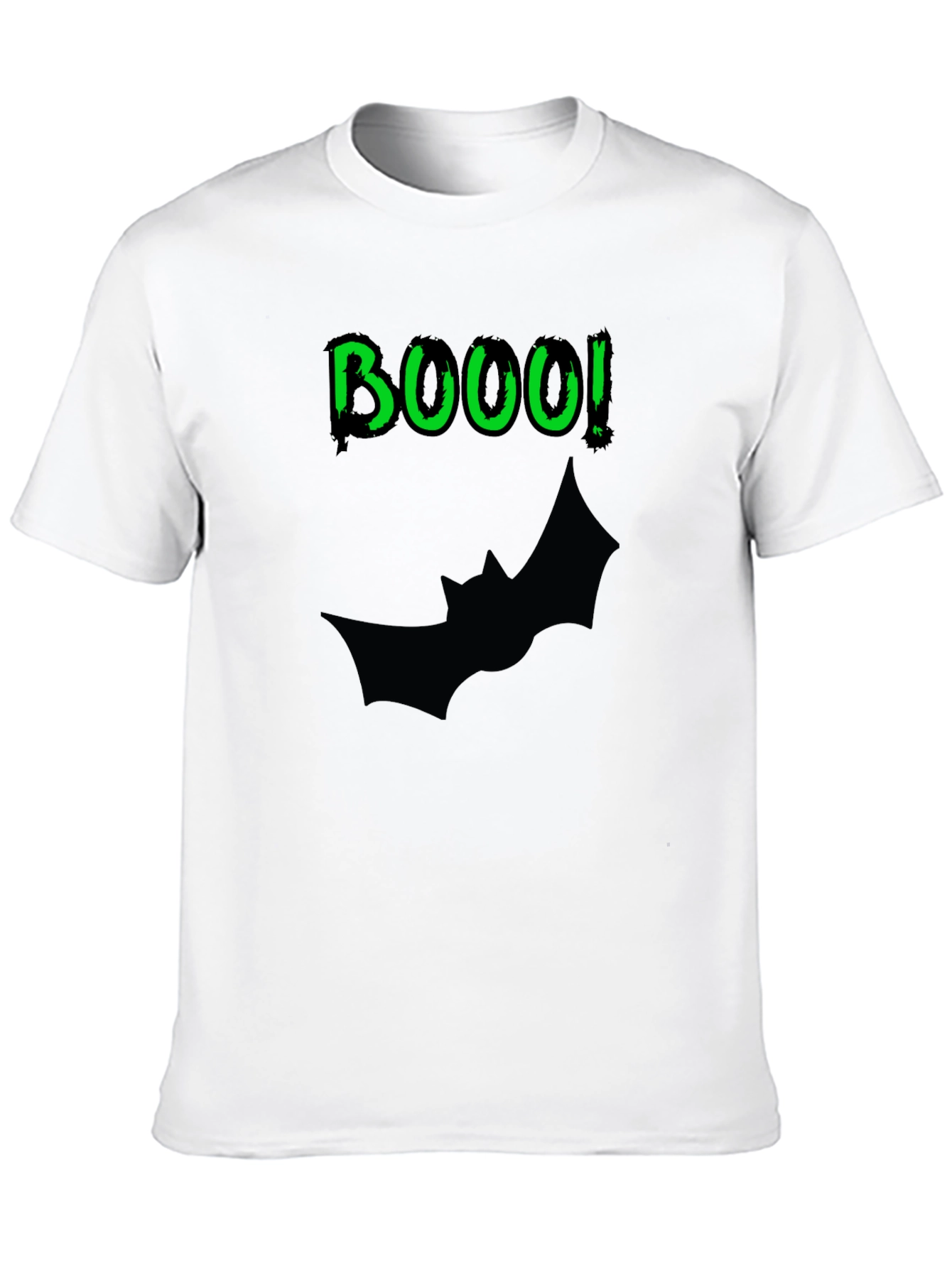 BOOO! Bat Halloween Mens Black T-Shirt
