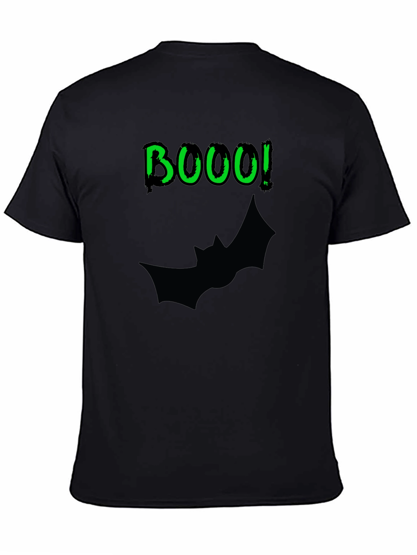 BOOO! Bat Halloween Mens Black T-Shirt
