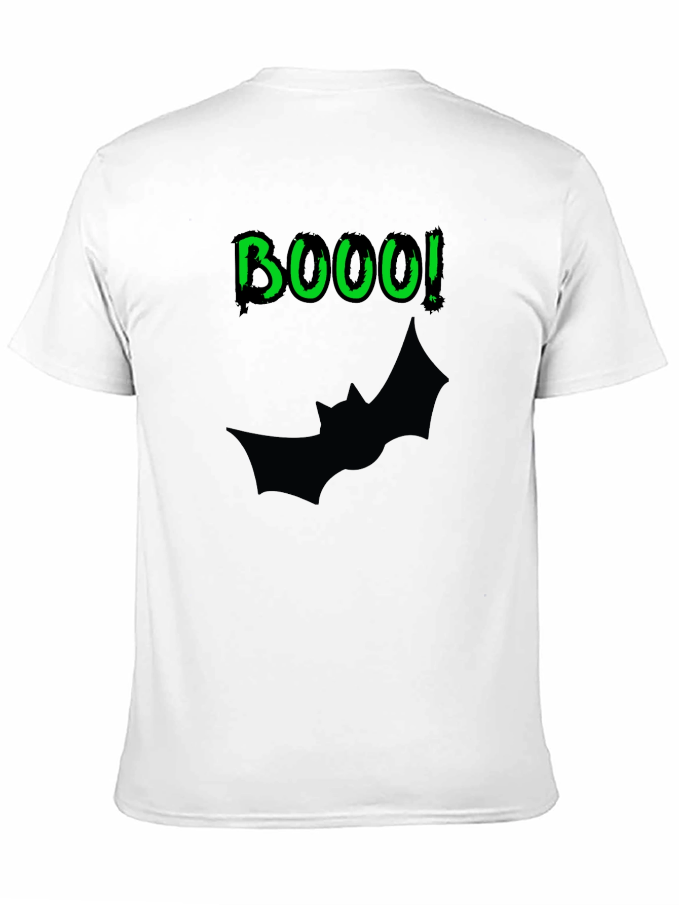 BOOO! Bat Halloween Mens Black T-Shirt