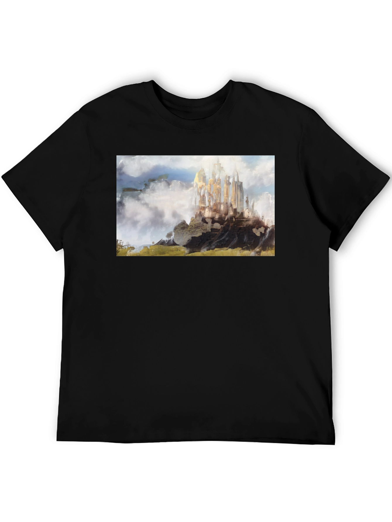 Fantasy Castle T-Shirt - Black Cotton Blend