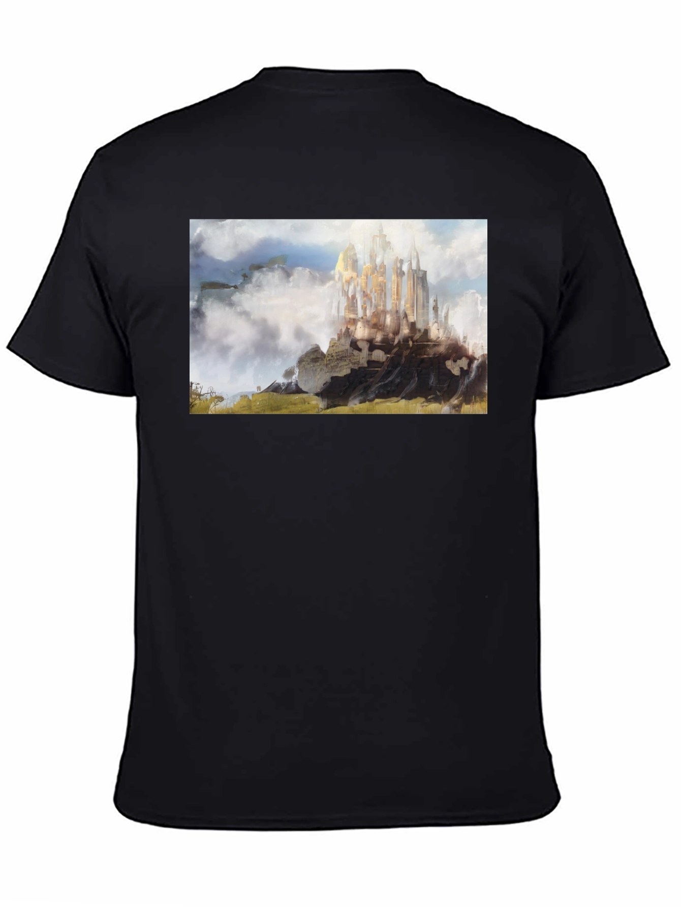 Fantasy Castle T-Shirt - Black Cotton Blend