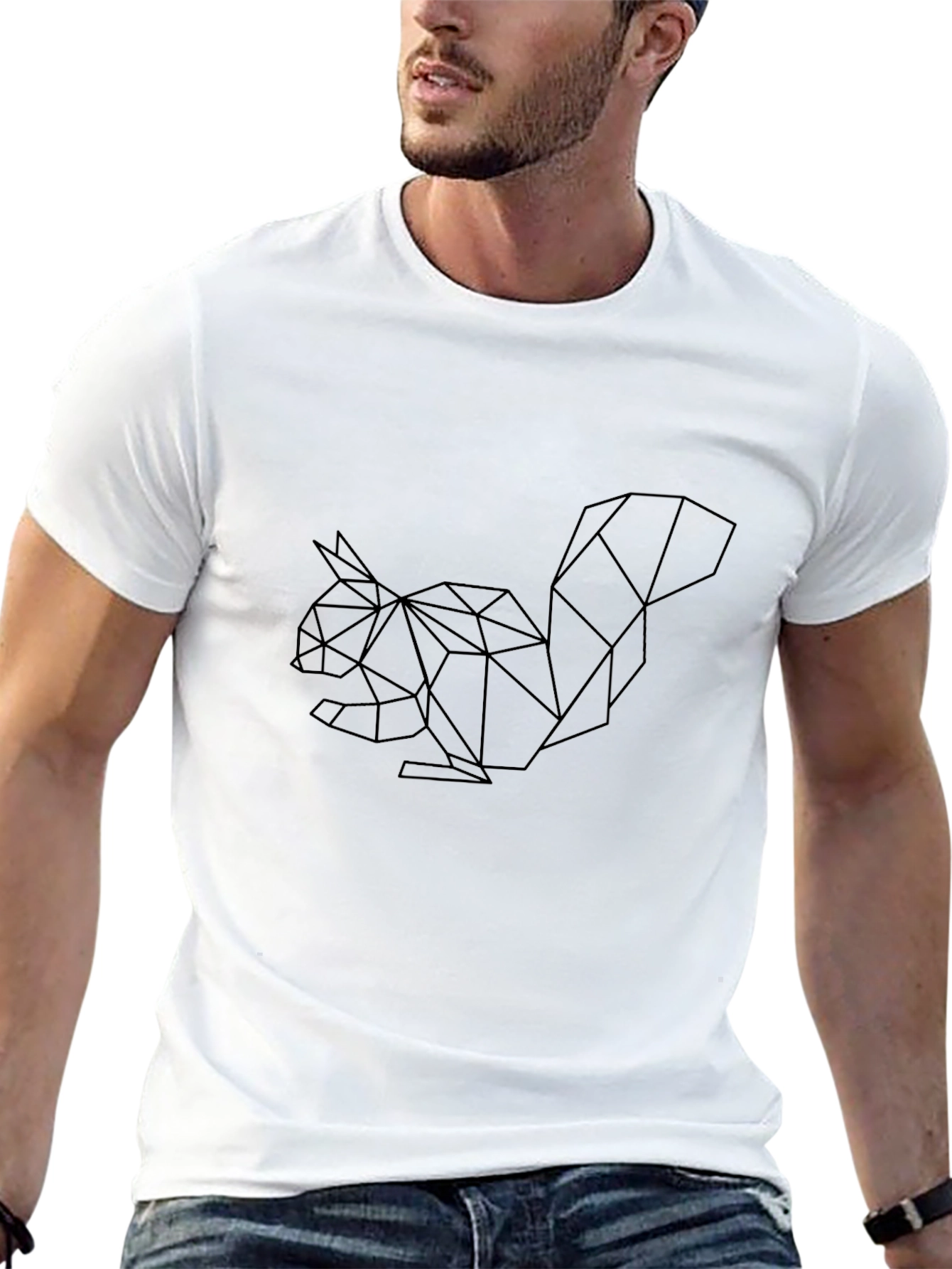 Geometric Squirrel Tee - Modern Design