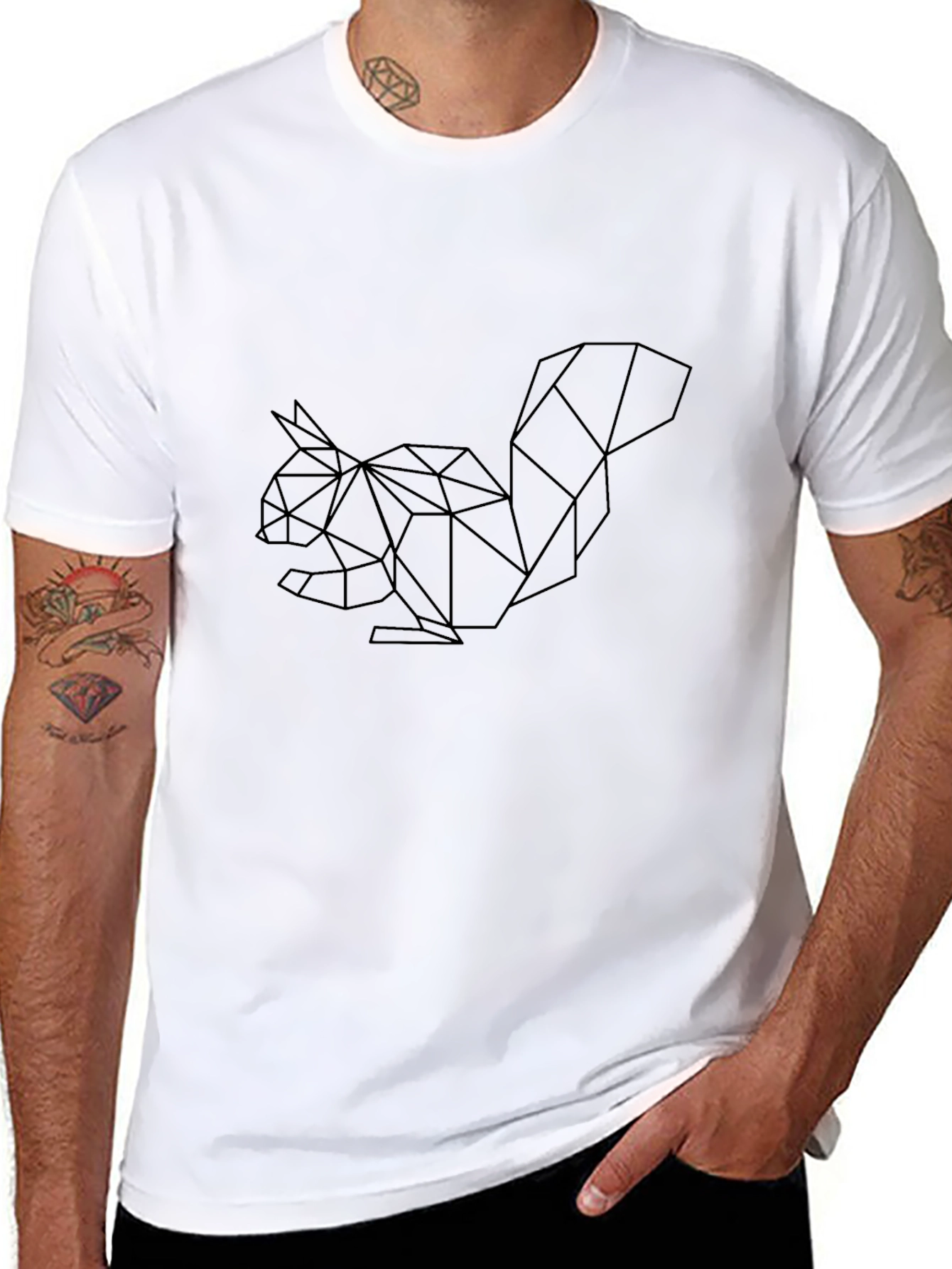 Geometric Squirrel Tee - Modern Design