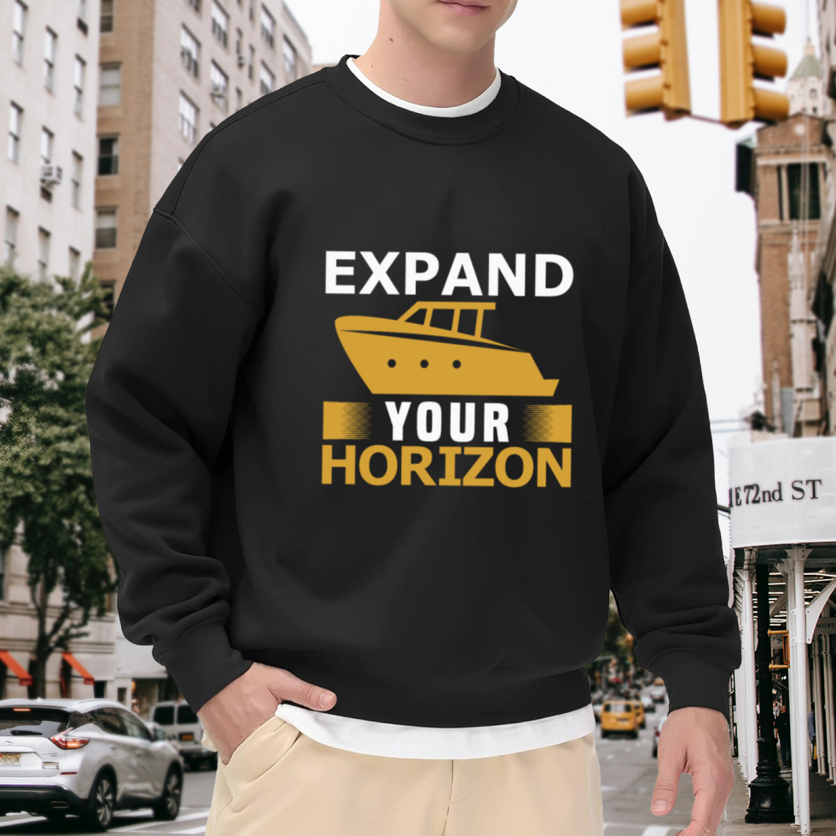 "Expand Your Horizon" Motivational Design - Crewneck Sweatshirt | Motivational, Inspirational, Travel Gift