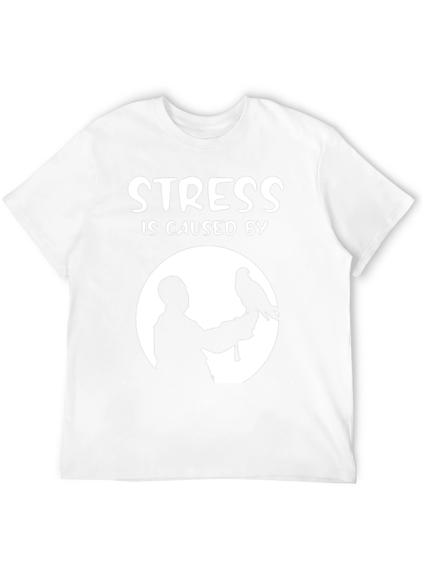 Stress Caused By Birds T-Shirt: Falconry Silhouette Design