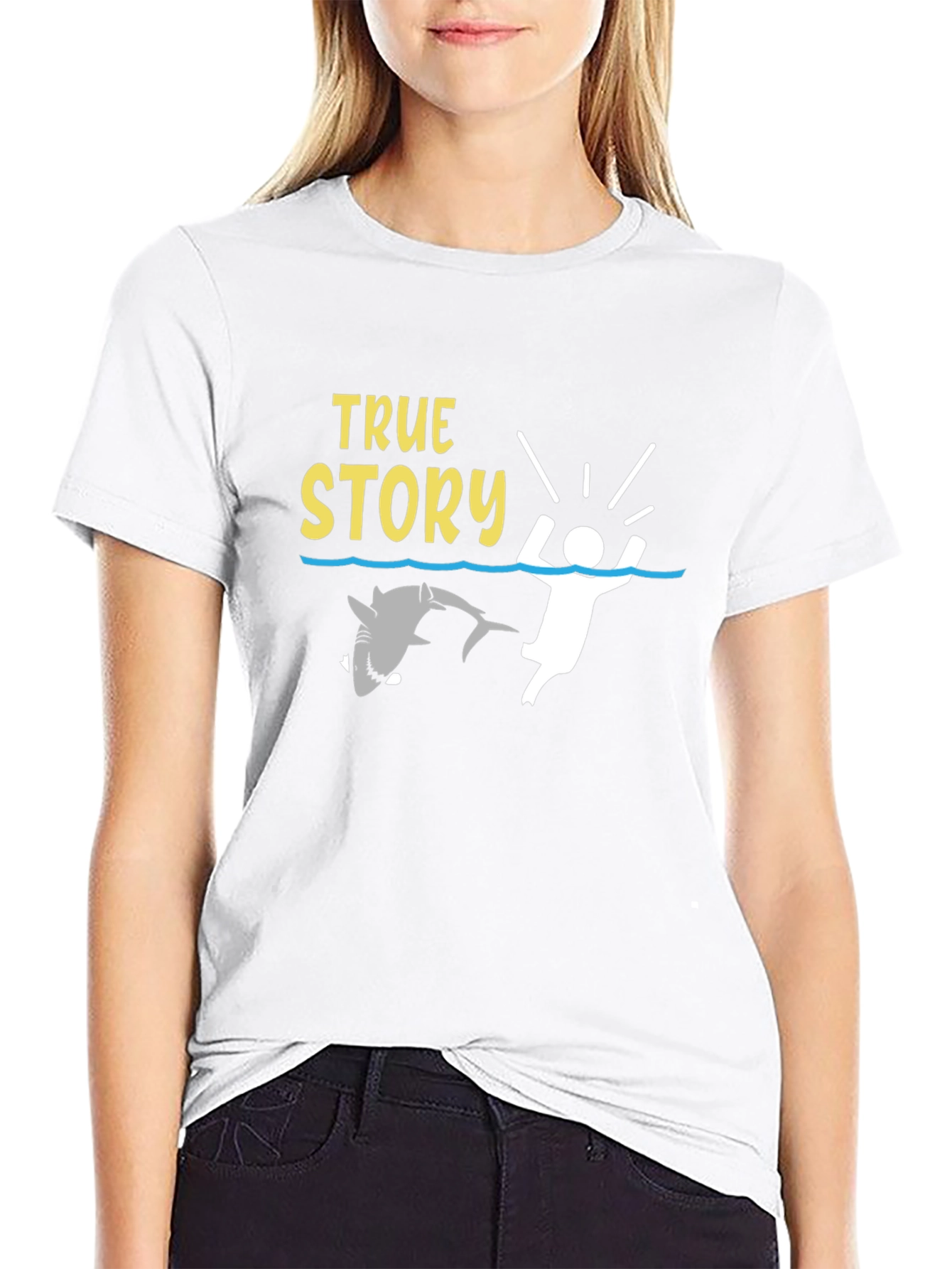 True Story Shark Graphic T-Shirt