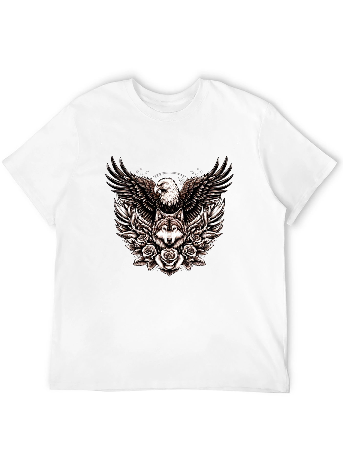 Eagle and Wolf Graphic Tee - Black