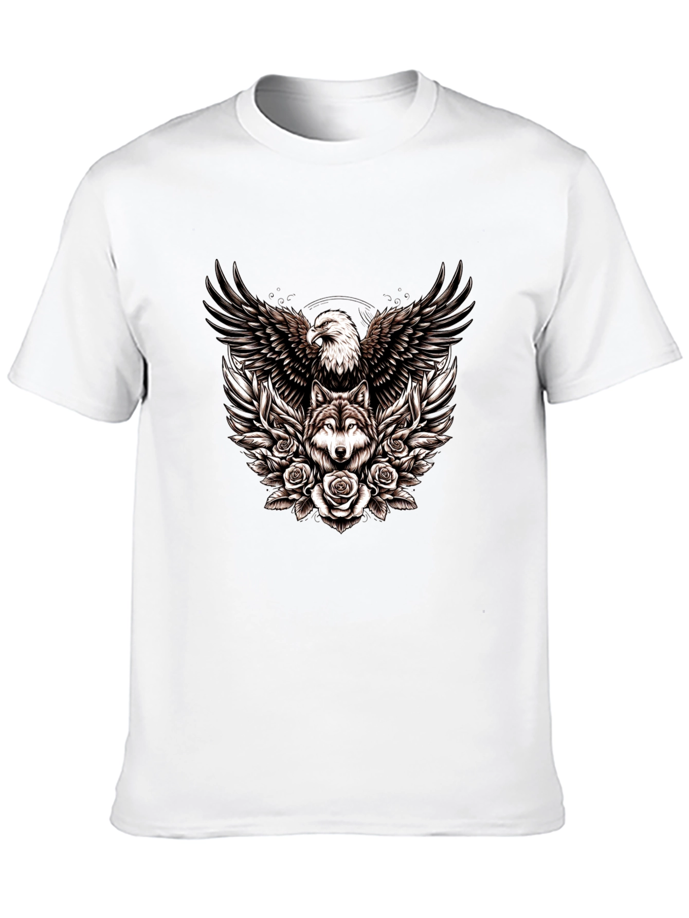 Eagle and Wolf Graphic Tee - Black