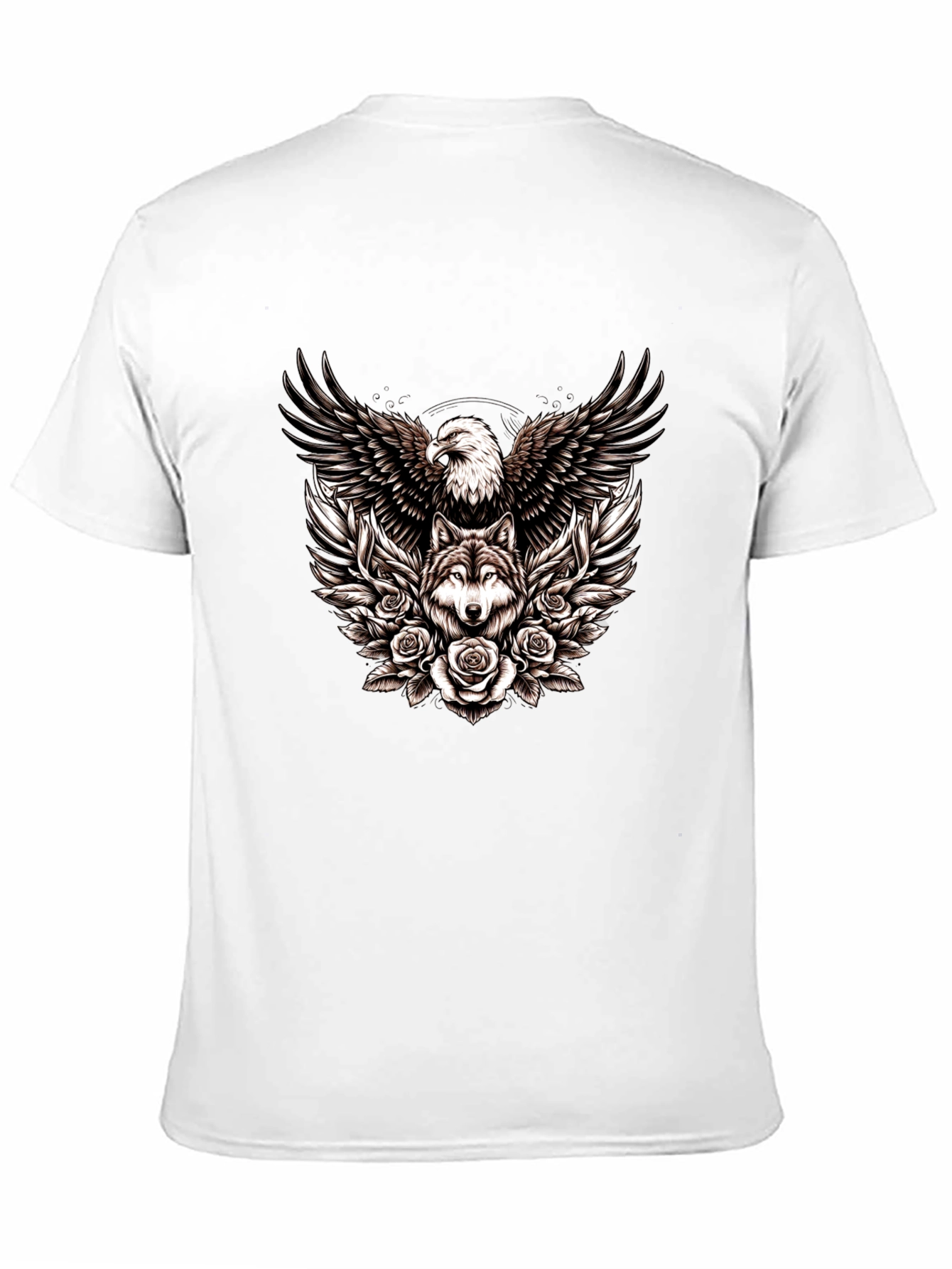 Eagle and Wolf Graphic Tee - Black