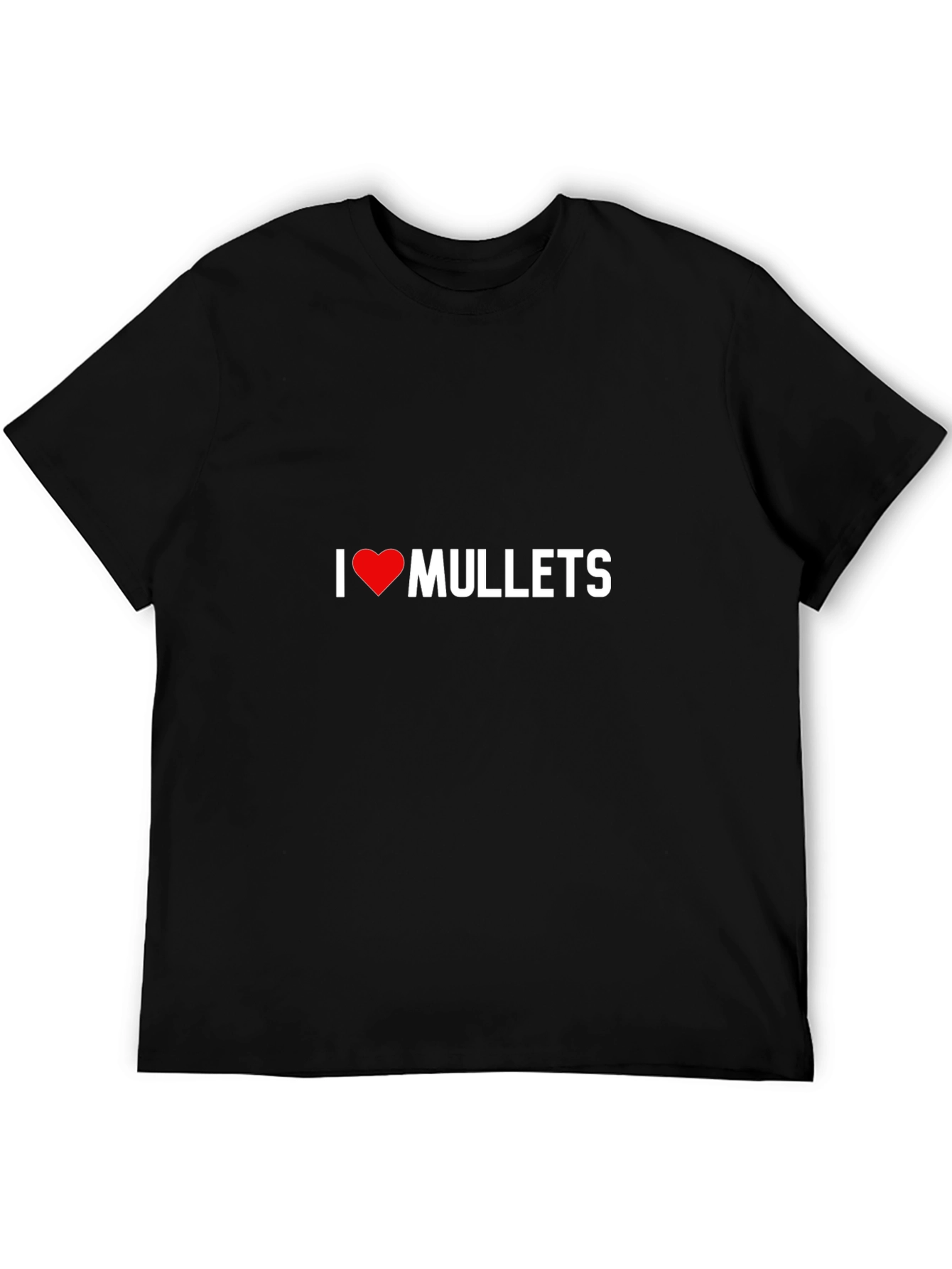 I Heart Mullets Black T-Shirt