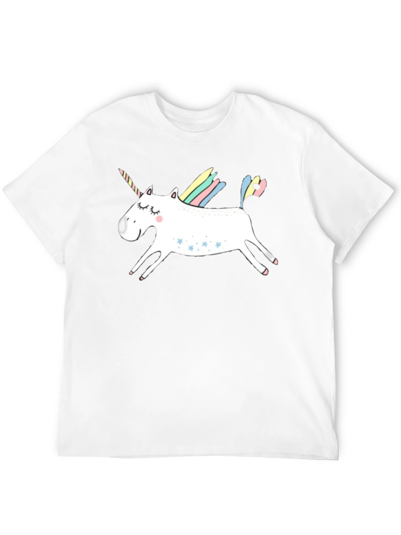 Unicorn Graphic Print Mens Black T-Shirt