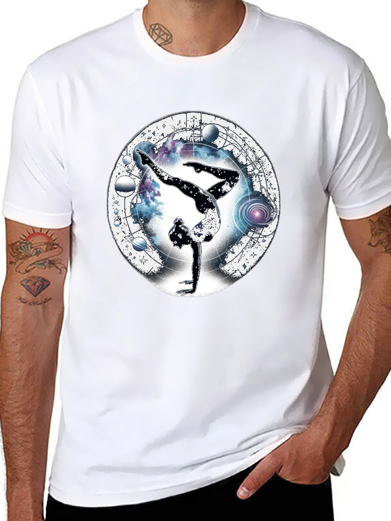 Cosmic Yogi T-Shirt - Handstand Design