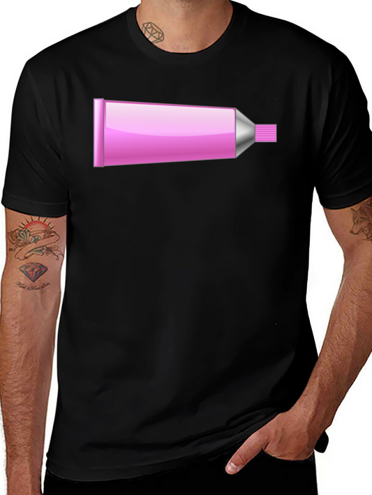 Pink Tube Graphic T-Shirt - Novelty Design