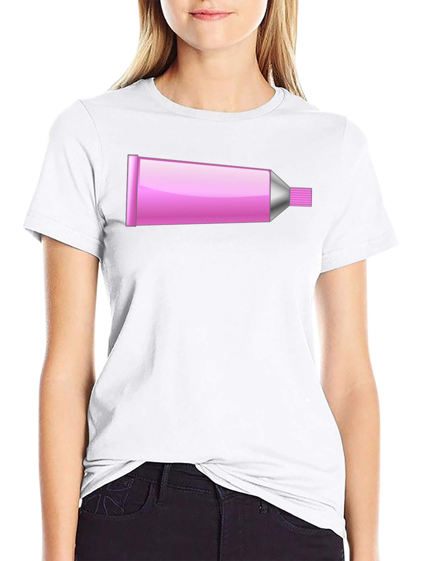 Pink Tube Graphic T-Shirt - Novelty Design