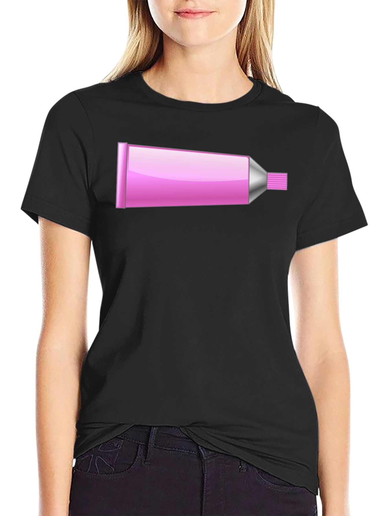 Pink Tube Graphic T-Shirt - Novelty Design