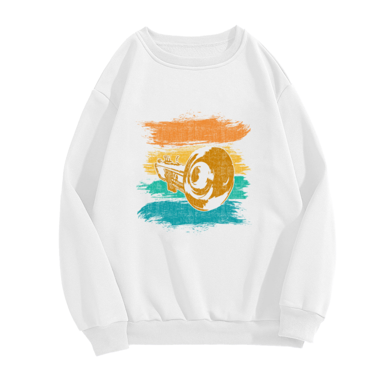 Vintage Trumpet Music Design - Crewneck Sweatshirt | Trumpet, Jazz, Music Lover Gift