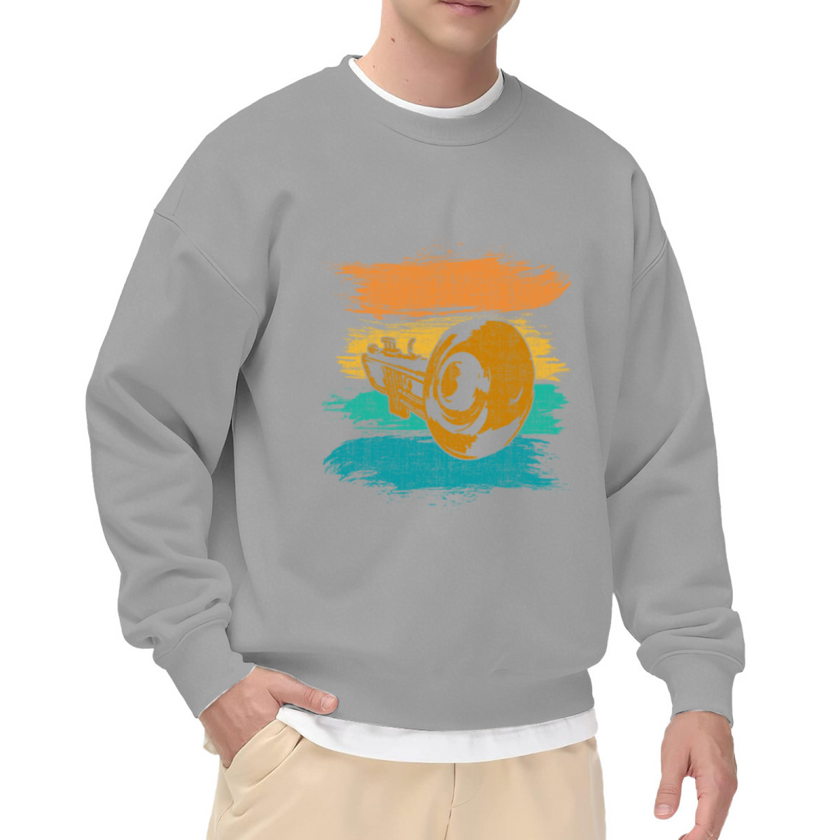 Vintage Trumpet Music Design - Crewneck Sweatshirt | Trumpet, Jazz, Music Lover Gift