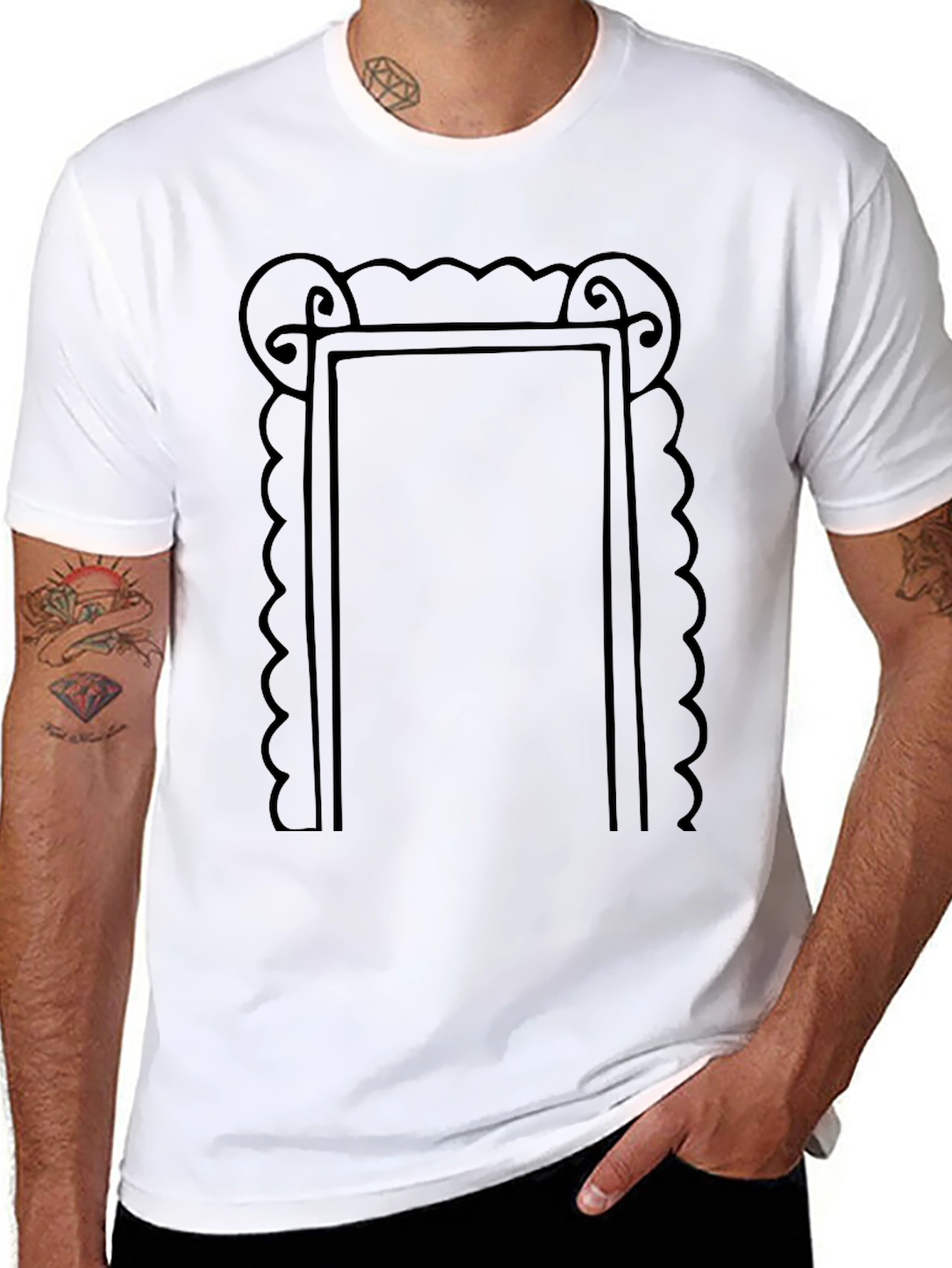 Framed Graphic Tee - Modern Art Shirt
