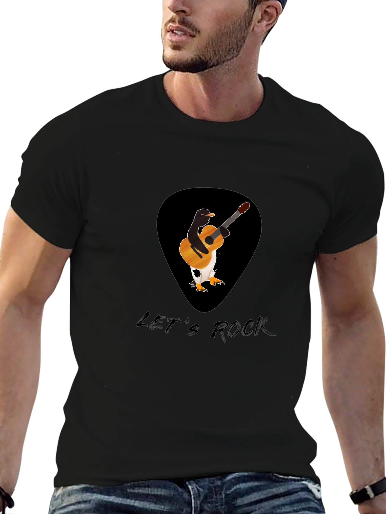 Rockin Penguin Guitar T-Shirt