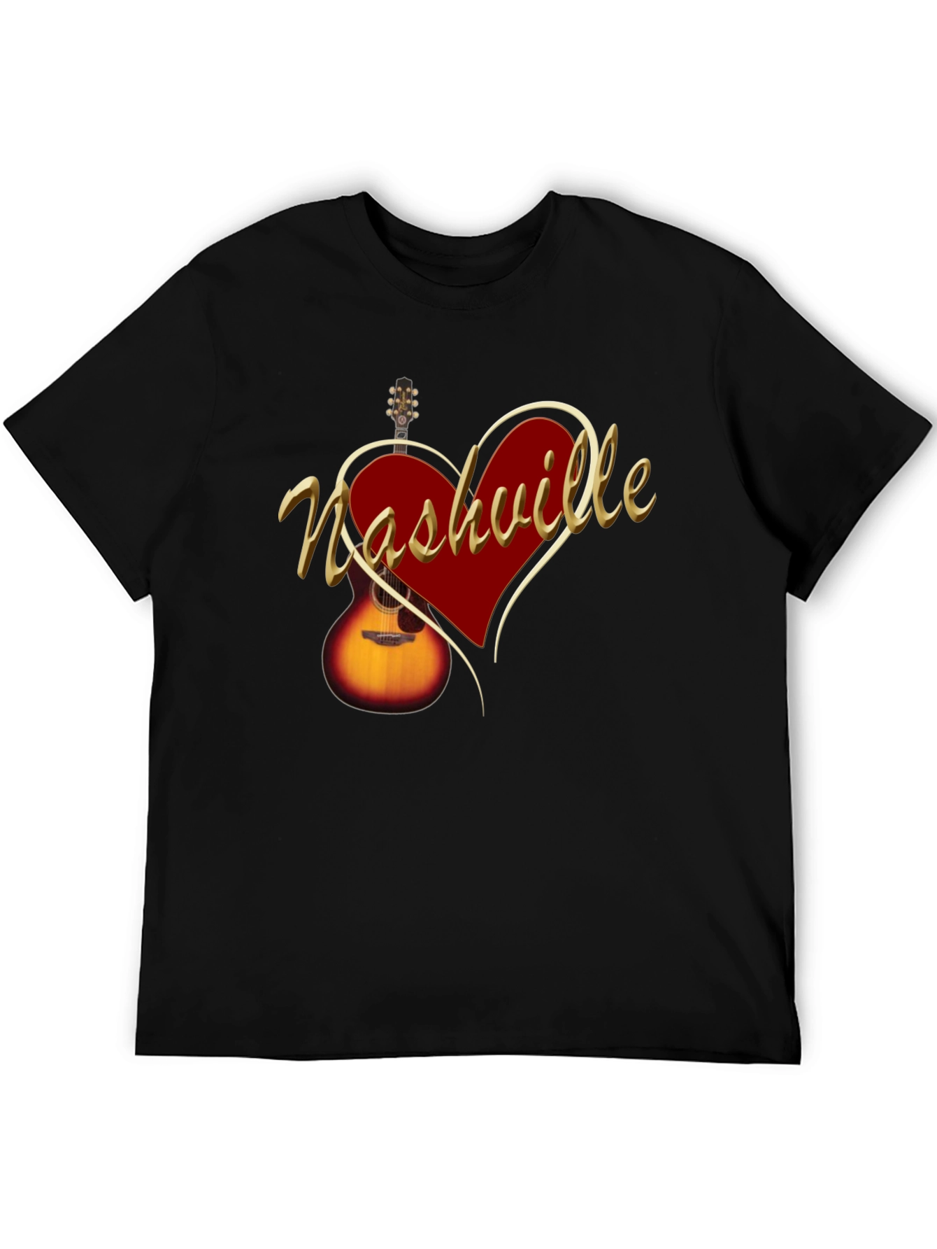 Nashville Guitar Heart T-Shirt - Music City Tee