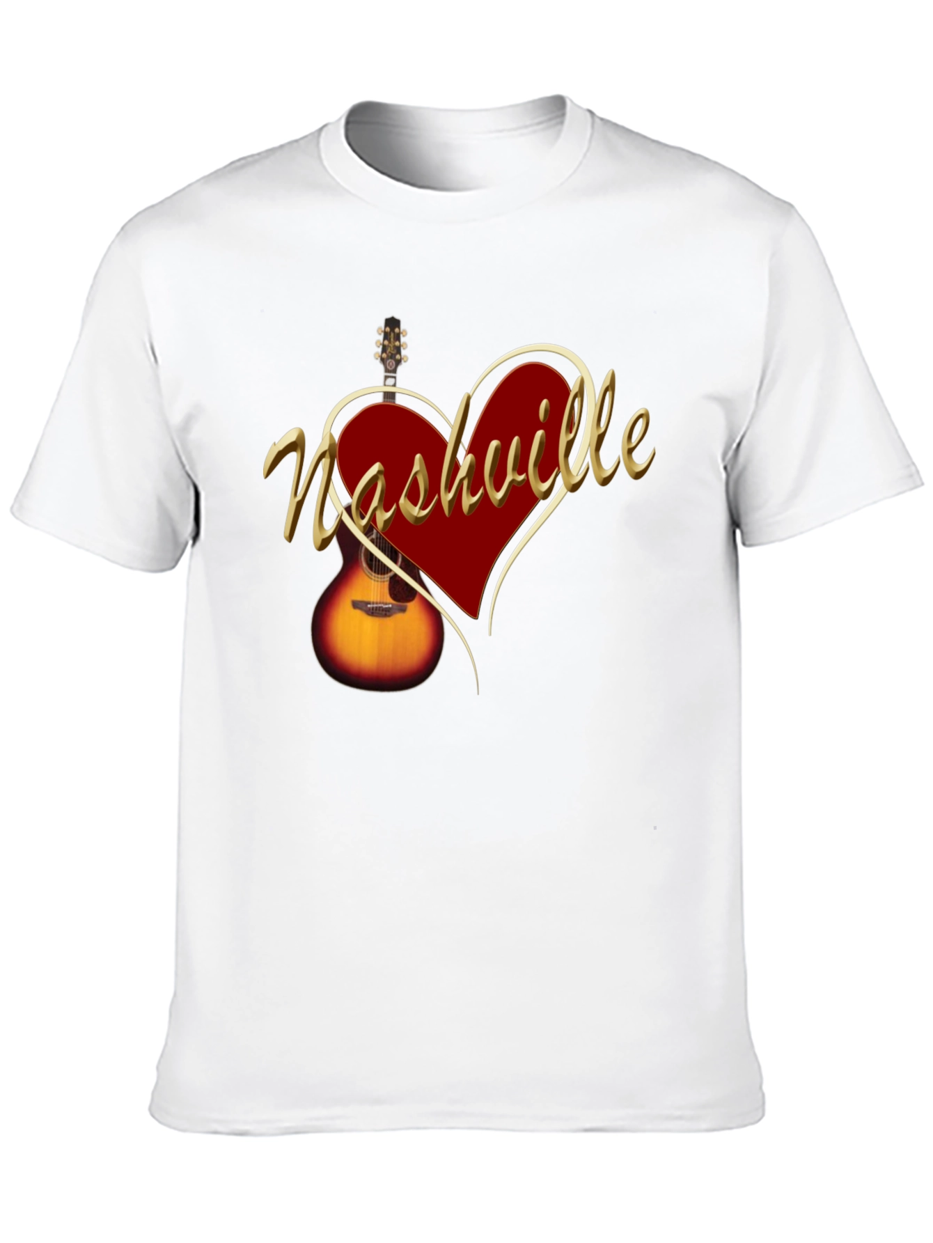 Nashville Guitar Heart T-Shirt - Music City Tee