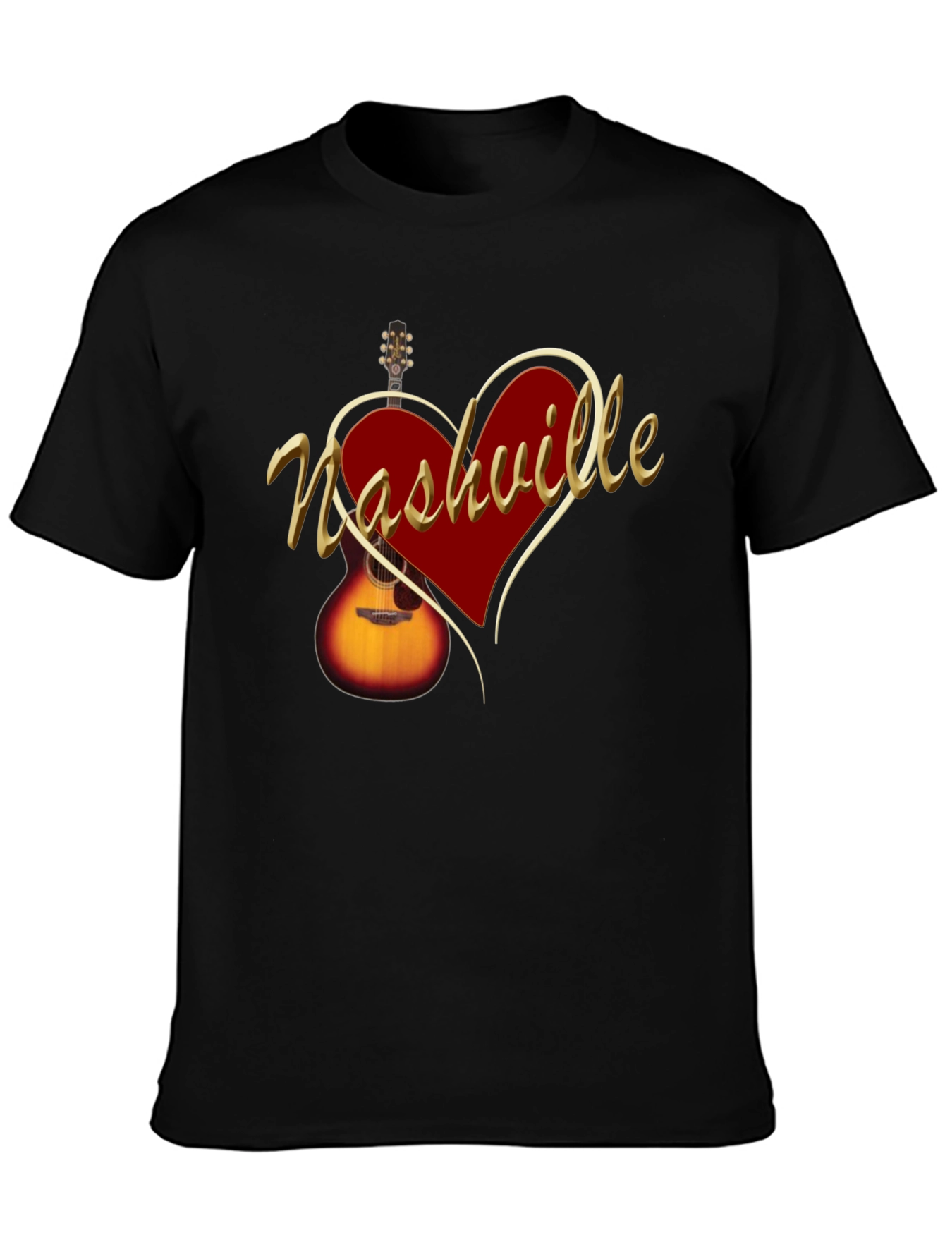 Nashville Guitar Heart T-Shirt - Music City Tee