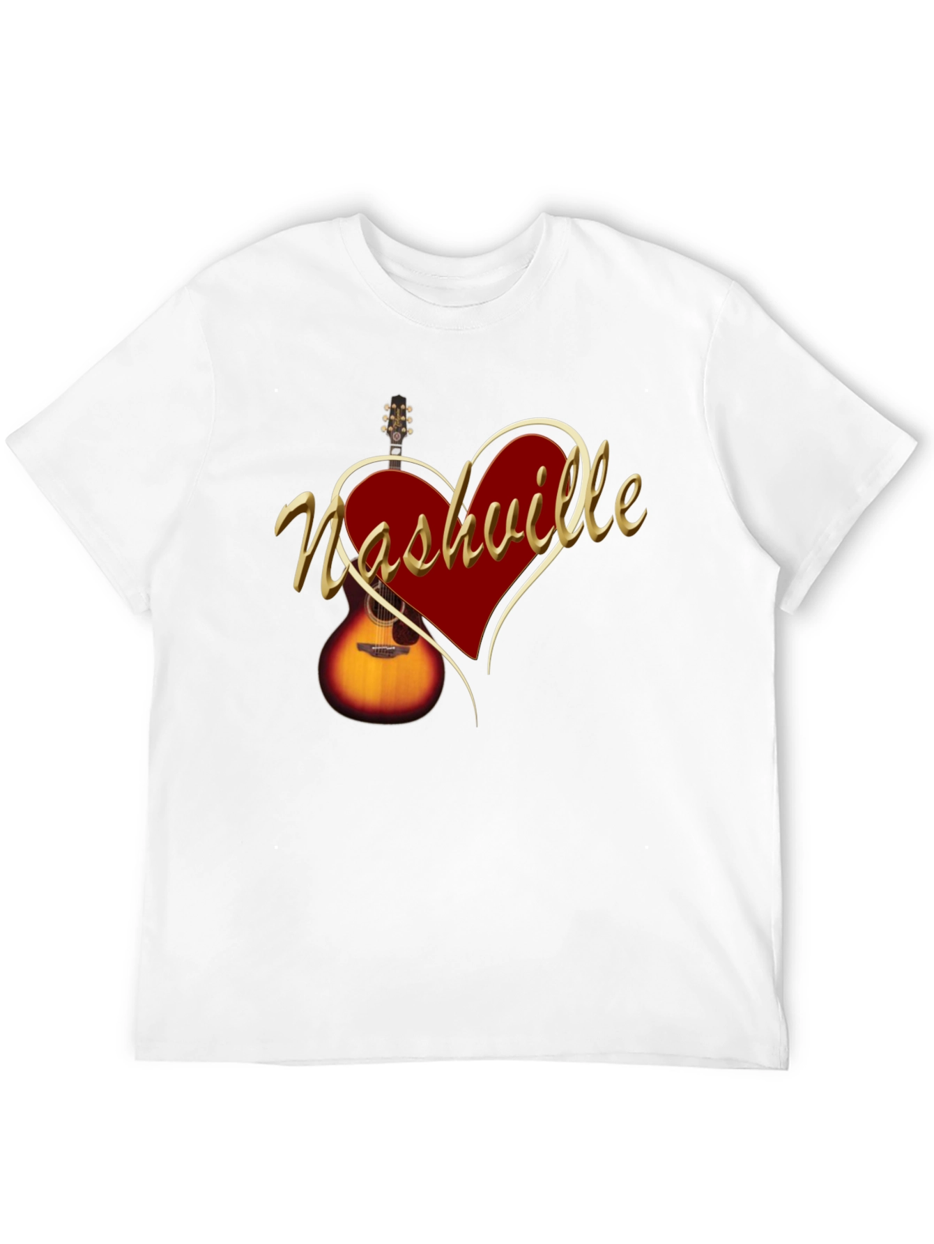 Nashville Guitar Heart T-Shirt - Music City Tee