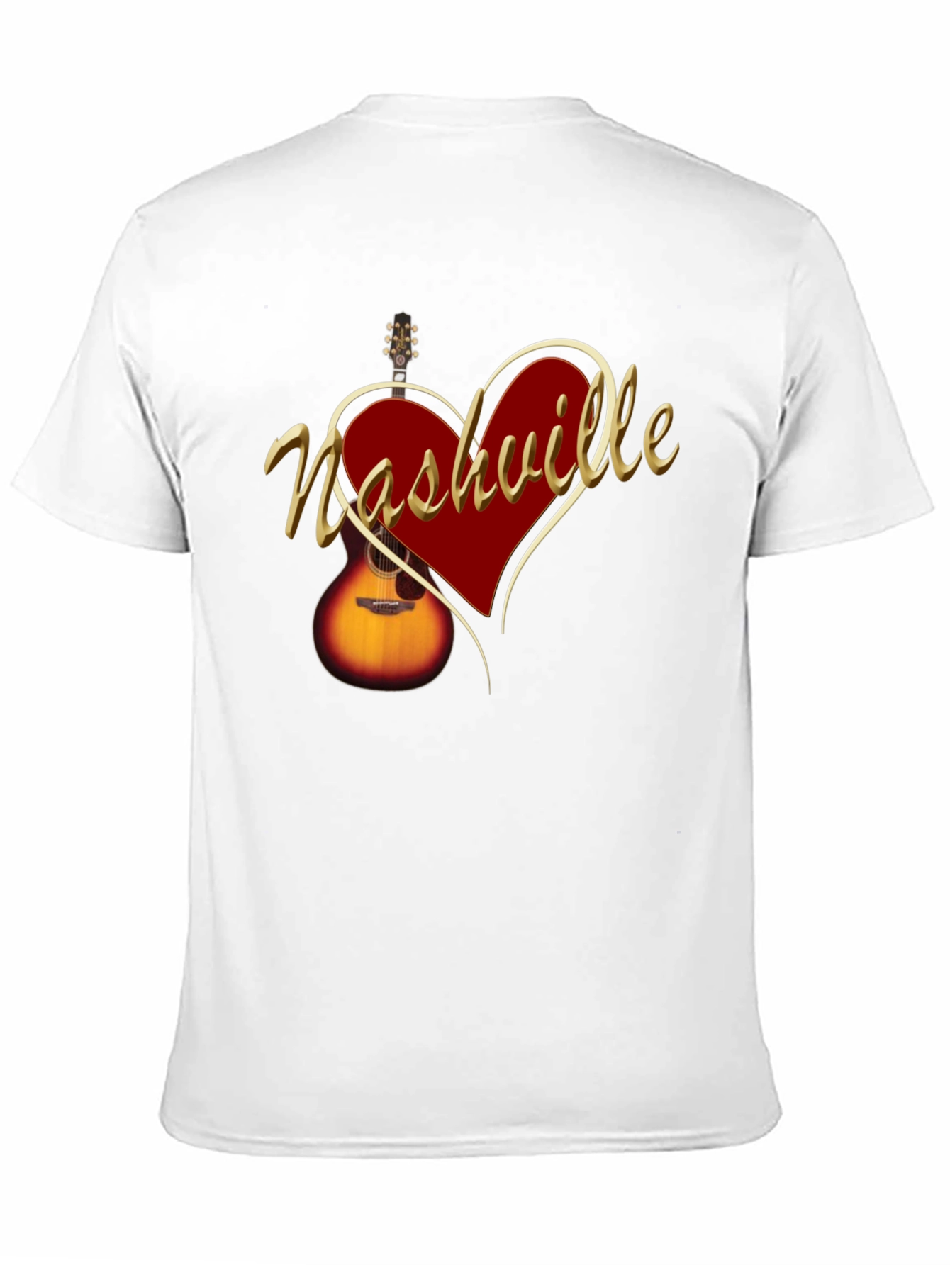 Nashville Guitar Heart T-Shirt - Music City Tee