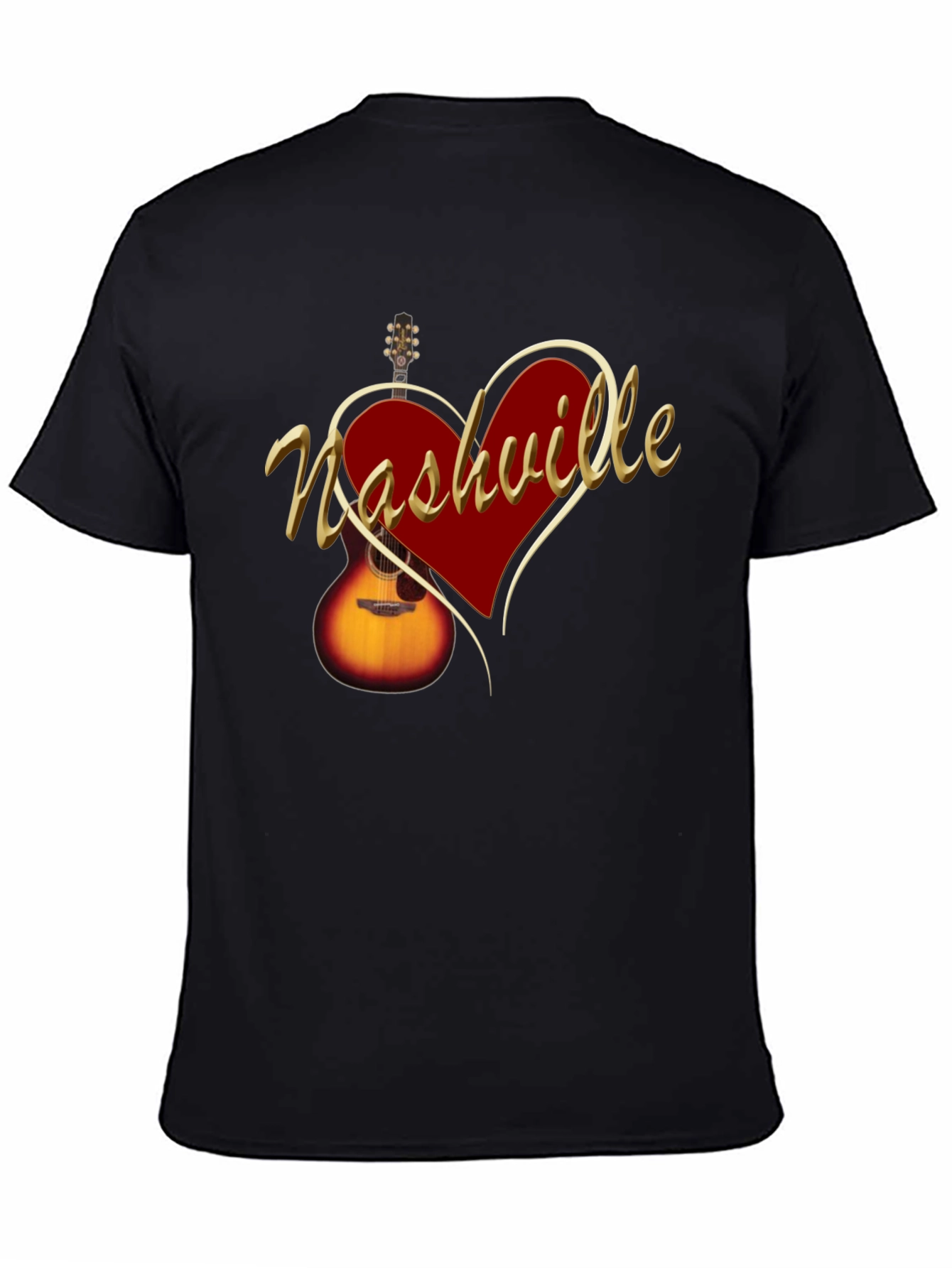 Nashville Guitar Heart T-Shirt - Music City Tee