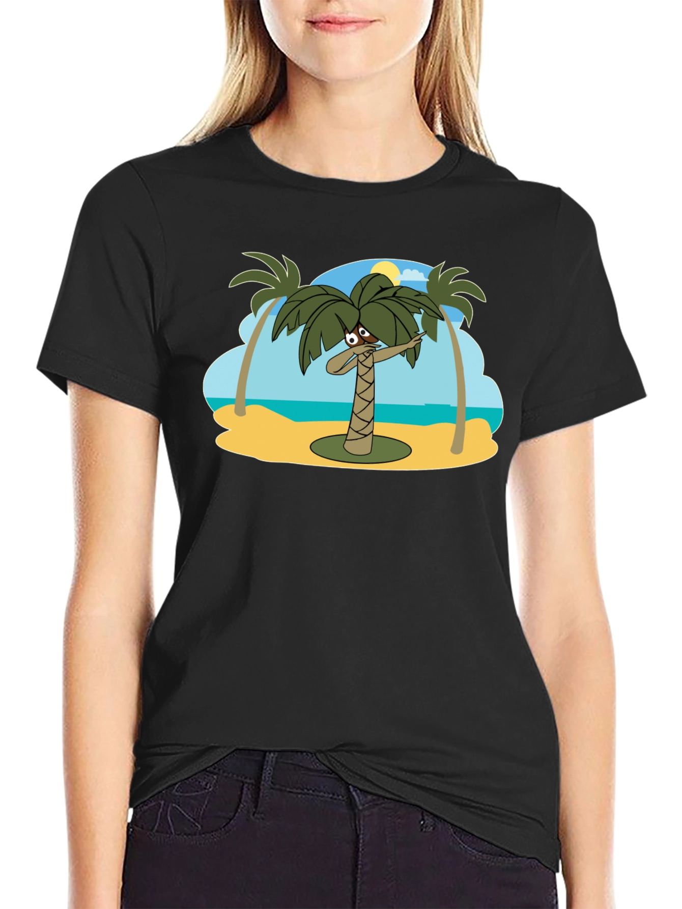 Dabbing Palm Tree Black T-Shirt