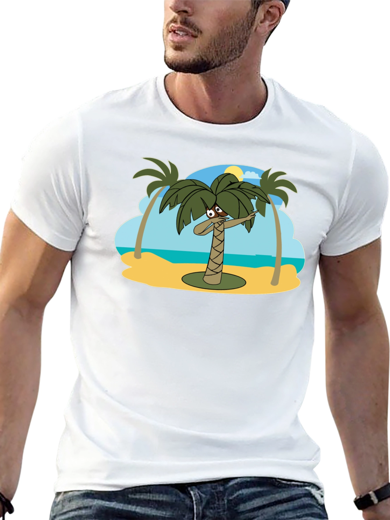 Dabbing Palm Tree Black T-Shirt