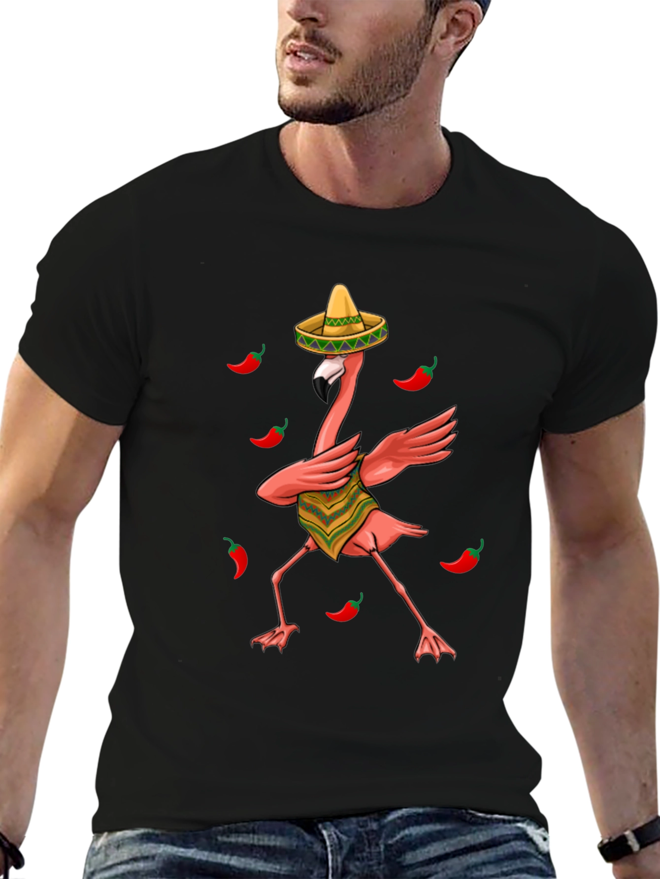 Fiesta Flamingo Black T-Shirt
