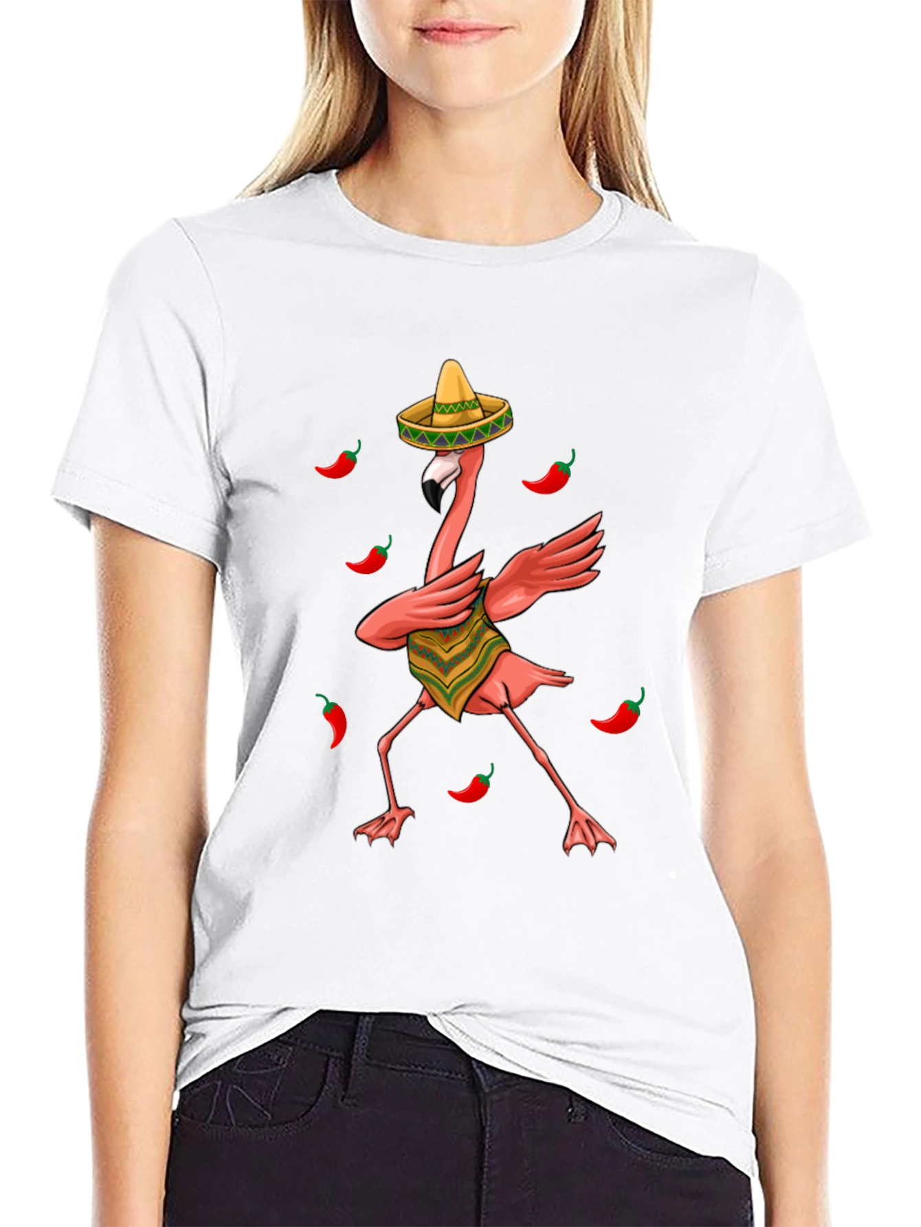 Fiesta Flamingo Black T-Shirt