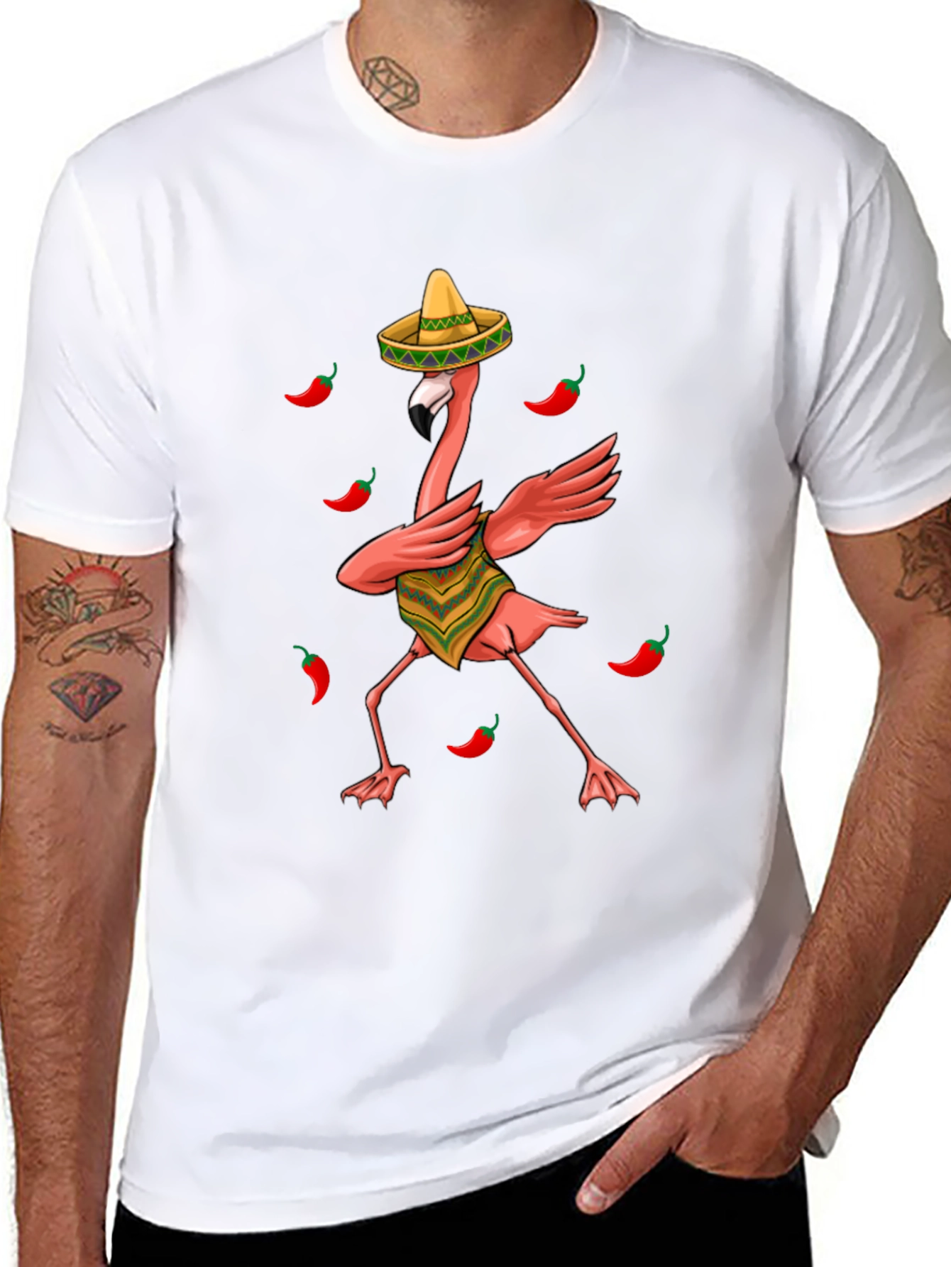 Fiesta Flamingo Black T-Shirt