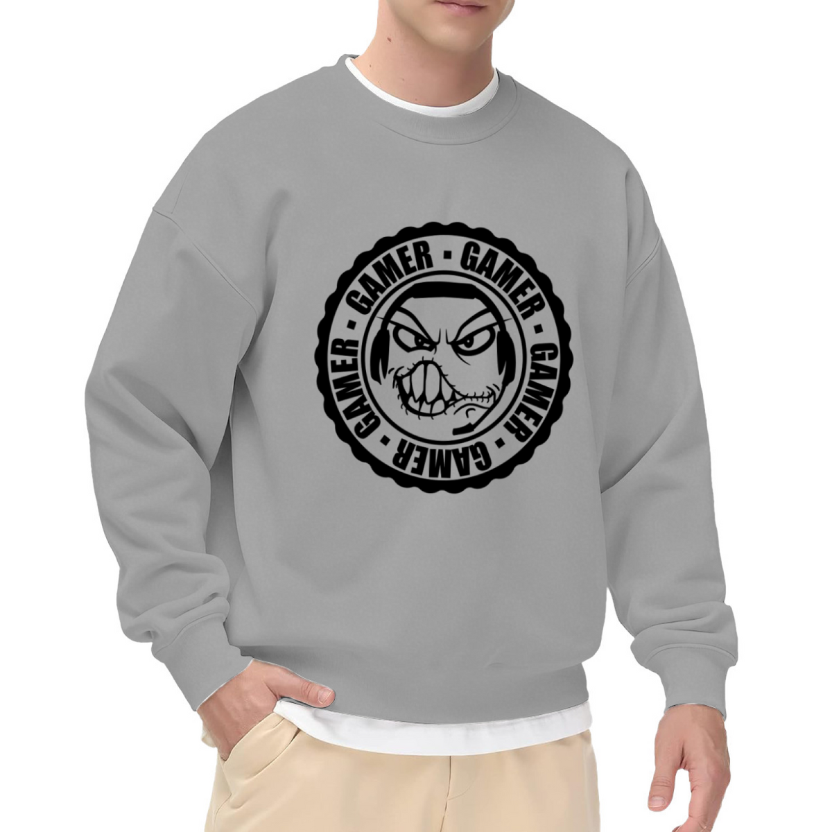 Menacing Emblem Crest Design - Crewneck Sweatshirt | Graphic Tee, Art, Edgy Design Gift