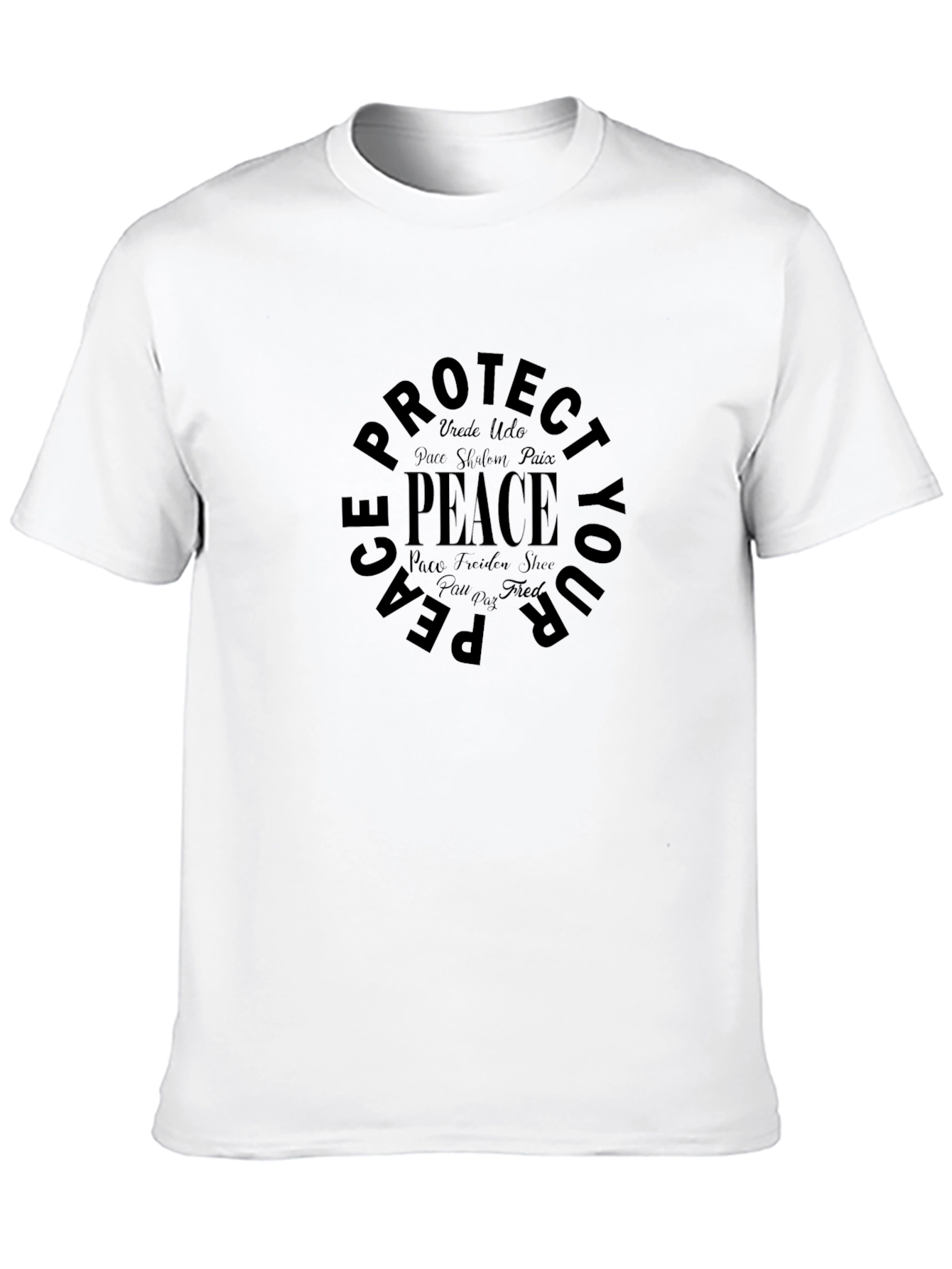 Peace Protect T-Shirt - Black Graphic Tee